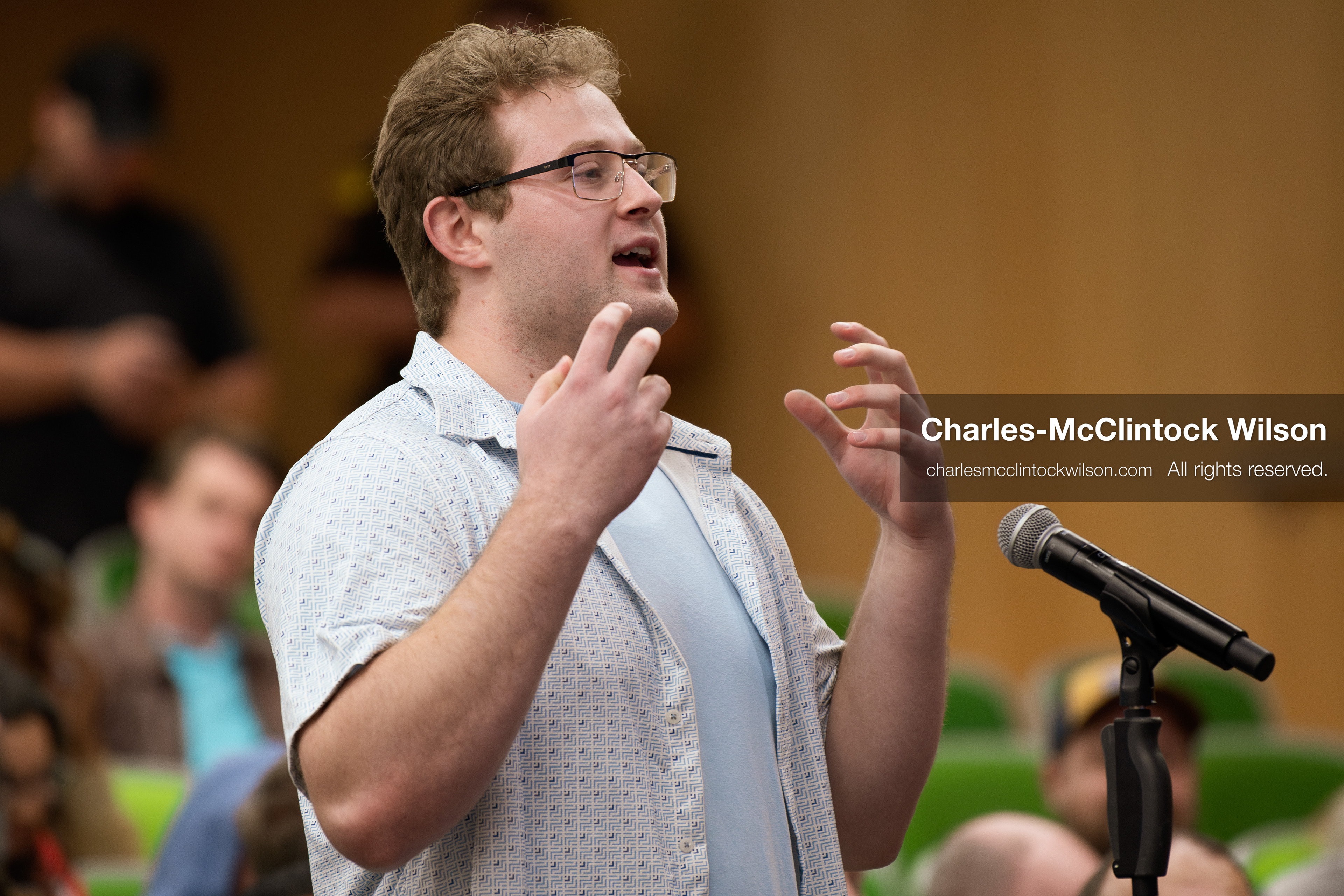 March 26, 2026, Orem, Utah, USA: A student speaks during a Q&A session at Frank Turek’s “Change My Mind” College Tour event at Utah Valley University in Orem, Utah. (Credit Image: © Charles-McClintock Wilson/ZUMA Press Wire)