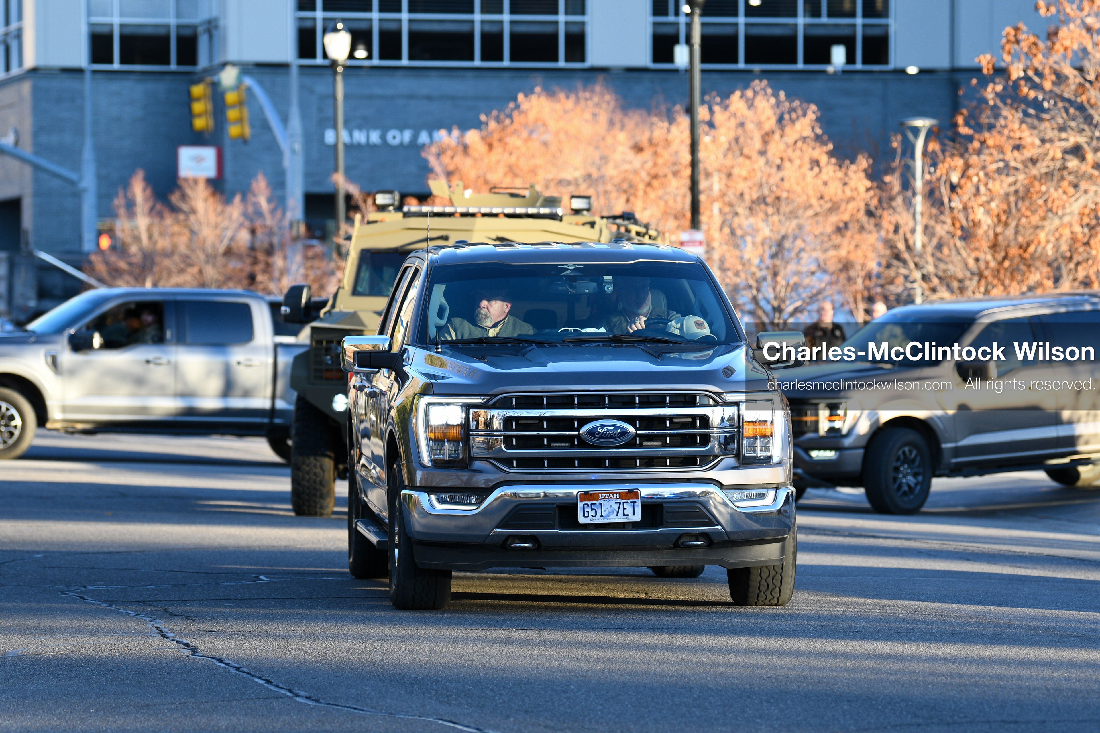 PROVO, UTAH, USA – DECEMBER 11, 2025: An armored vehicle operated by the Utah County Sheriff’s Office transports Tyler Robinson from the Fourth District Court in Provo following his first in‑person court appearance in the Charlie Kirk murder case. (Credit Image: © Charles‑McClintock Wilson/ZUMA Press Wire)