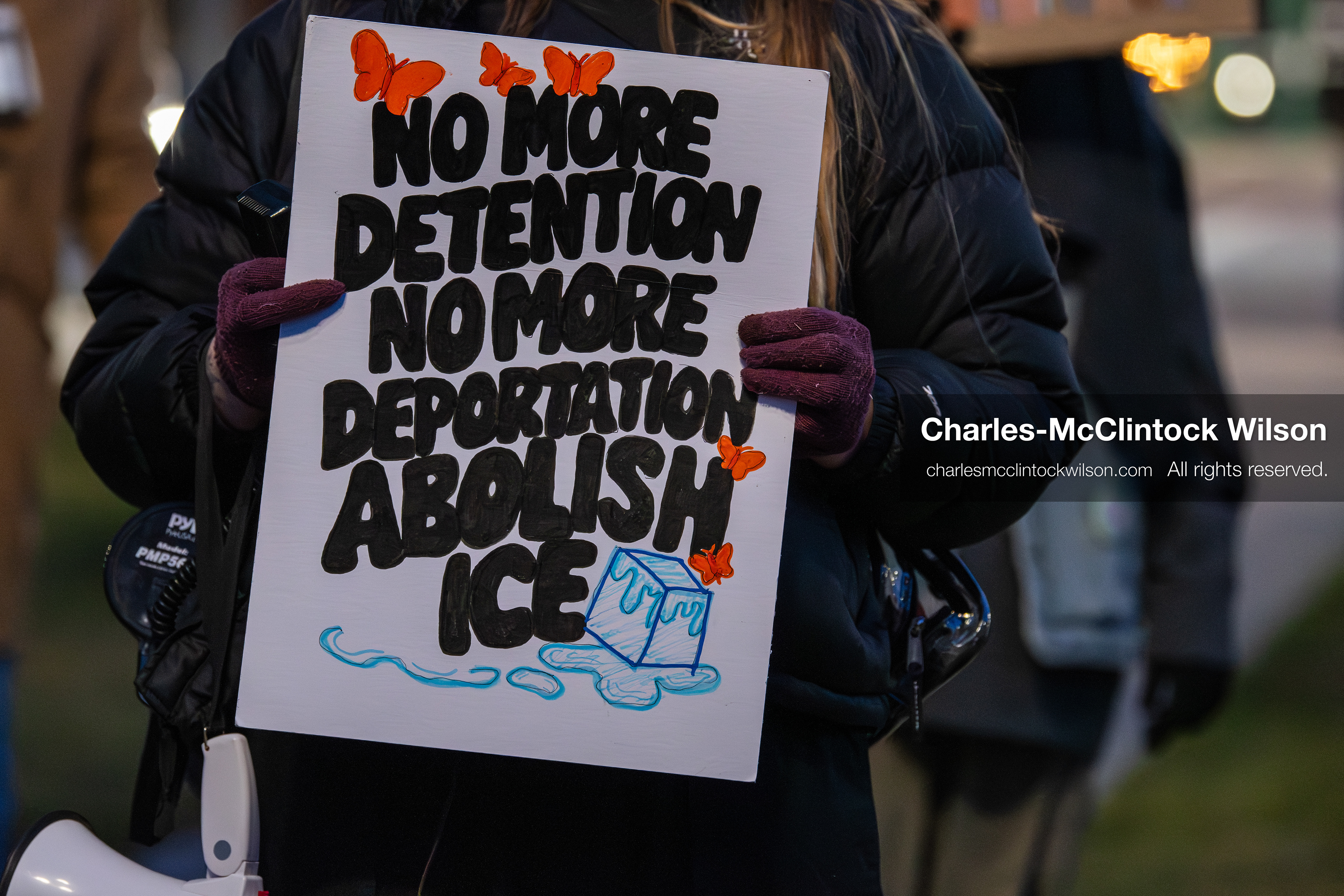 January 8, 2026, Salt Lake City, Utah, USA: A demonstrator holds a sign during an anti ICE protest at Pioneer Park in Salt Lake City Utah on Jan 8 2026. The rally followed the death of Renee Nicole Good a Minneapolis woman who was fatally shot during an encounter with immigration authorities and drew hundreds calling for accountability and changes to enforcement practices. (Credit Image: © Charles-McClintock Wilson/ZUMA Press Wire)