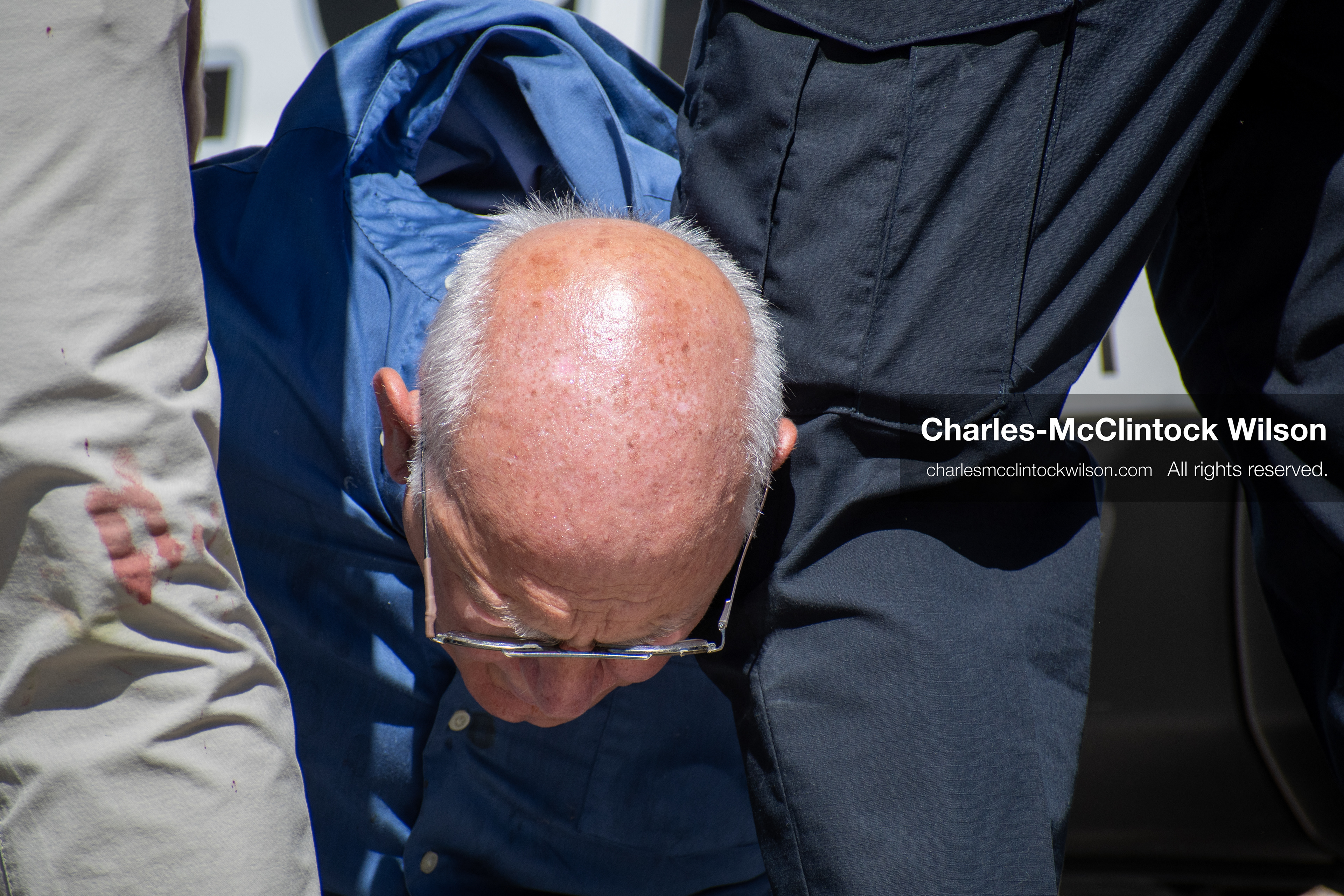 September 10, 2025, Orem, Utah, USA: George Zinn is taken into custody by campus security following the fatal shooting of Charlie Kirk during a public event at Utah Valley University. At the time of the arrest, Zinn was identified as the alleged shooter. He was later released and subsequently arrested on unrelated charges. Law enforcement confirmed that the actual suspect remained at large during this initial response. (Credit Image: © Charles-McClintock Wilson/ZUMA Press Wire)