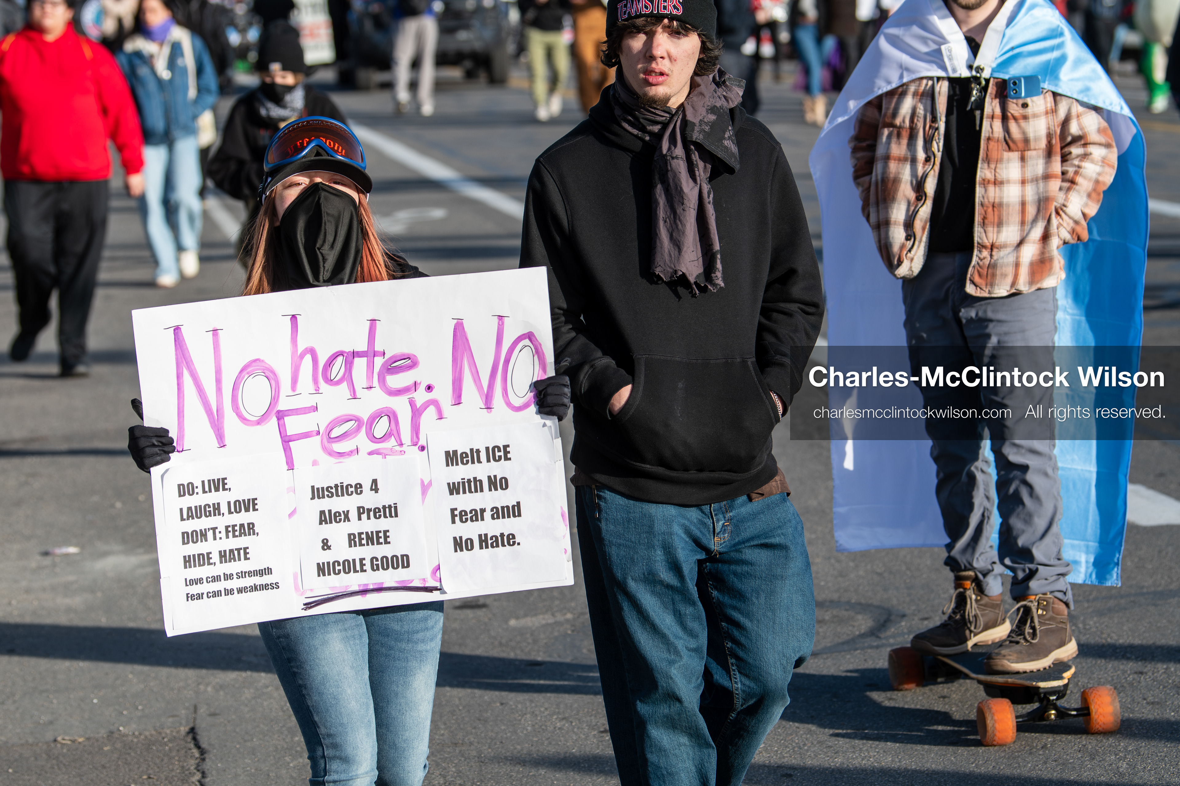 January 30, 2026, Salt Lake City, Utah, USA: Demonstrators march through downtown Salt Lake City during an anti‑ICE protest, part of a nationwide response to immigration enforcement policies. (Credit Image: © Charles‑McClintock Wilson/ZUMA Press Wire)