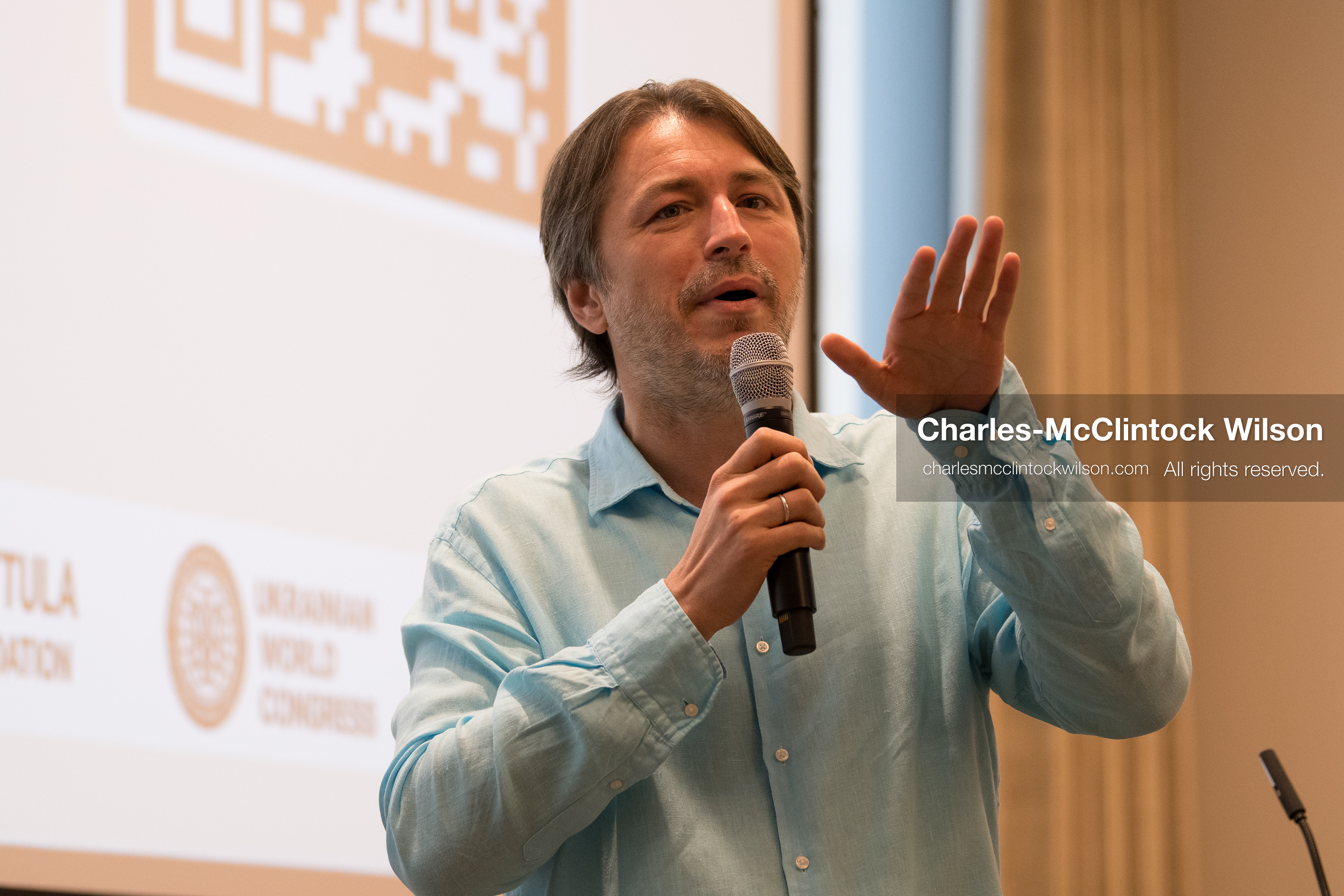  July 23, 2026, Salt Lake City, Utah, USA: Ukrainian activist SERHIY PRYTULA speaks during a community meeting at the Utah State Capitol building in Salt Lake City, Utah, on Thursday, July 23, 2026. The event, titled ''Ukraine in the Fifth Year of the Full-Scale War: An Honest Conversation,'' was hosted by the Prytula Foundation USA to discuss civil defense and ongoing humanitarian aid initiatives. (Credit Image: © Charles-McClintock Wilson/ZUMA Press Wire)