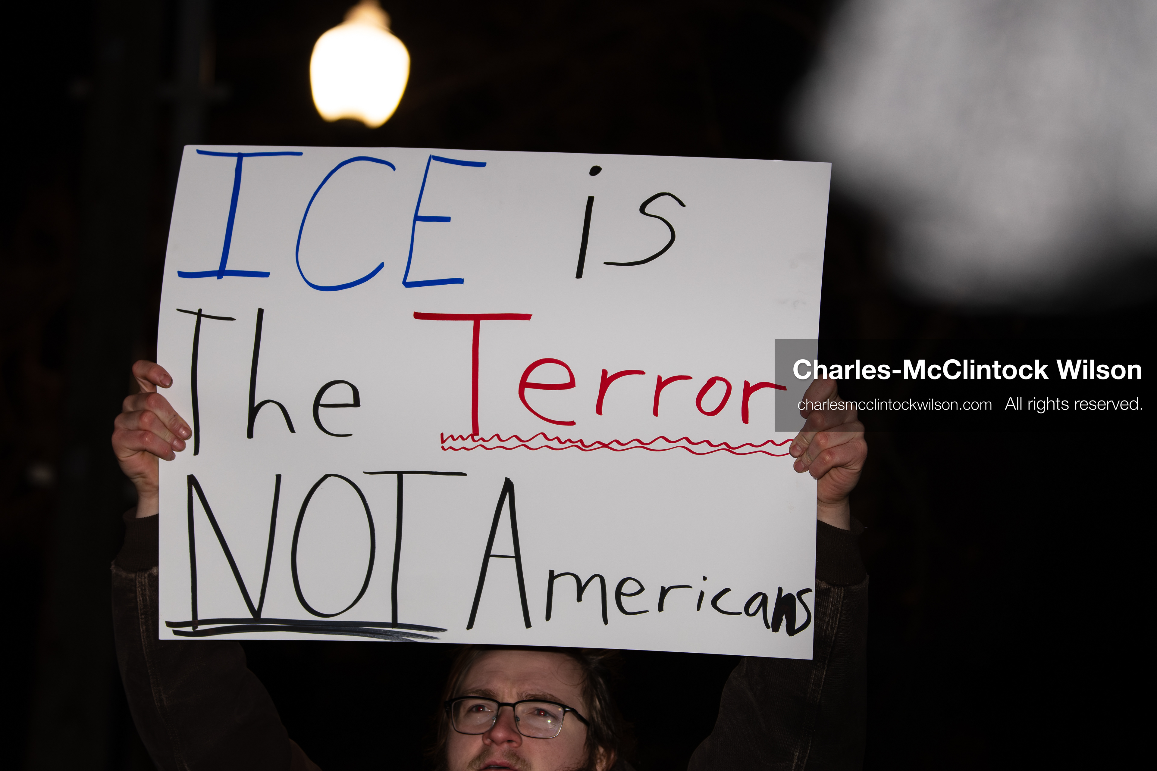 January 8, 2026, Salt Lake City, Utah, USA: A demonstrator holds a sign during an anti ICE protest at Pioneer Park in Salt Lake City Utah on Jan 8 2026. The rally followed the death of Renee Nicole Good a Minneapolis woman who was fatally shot during an encounter with immigration authorities and drew hundreds calling for accountability and changes to enforcement practices. (Credit Image: © Charles-McClintock Wilson/ZUMA Press Wire)