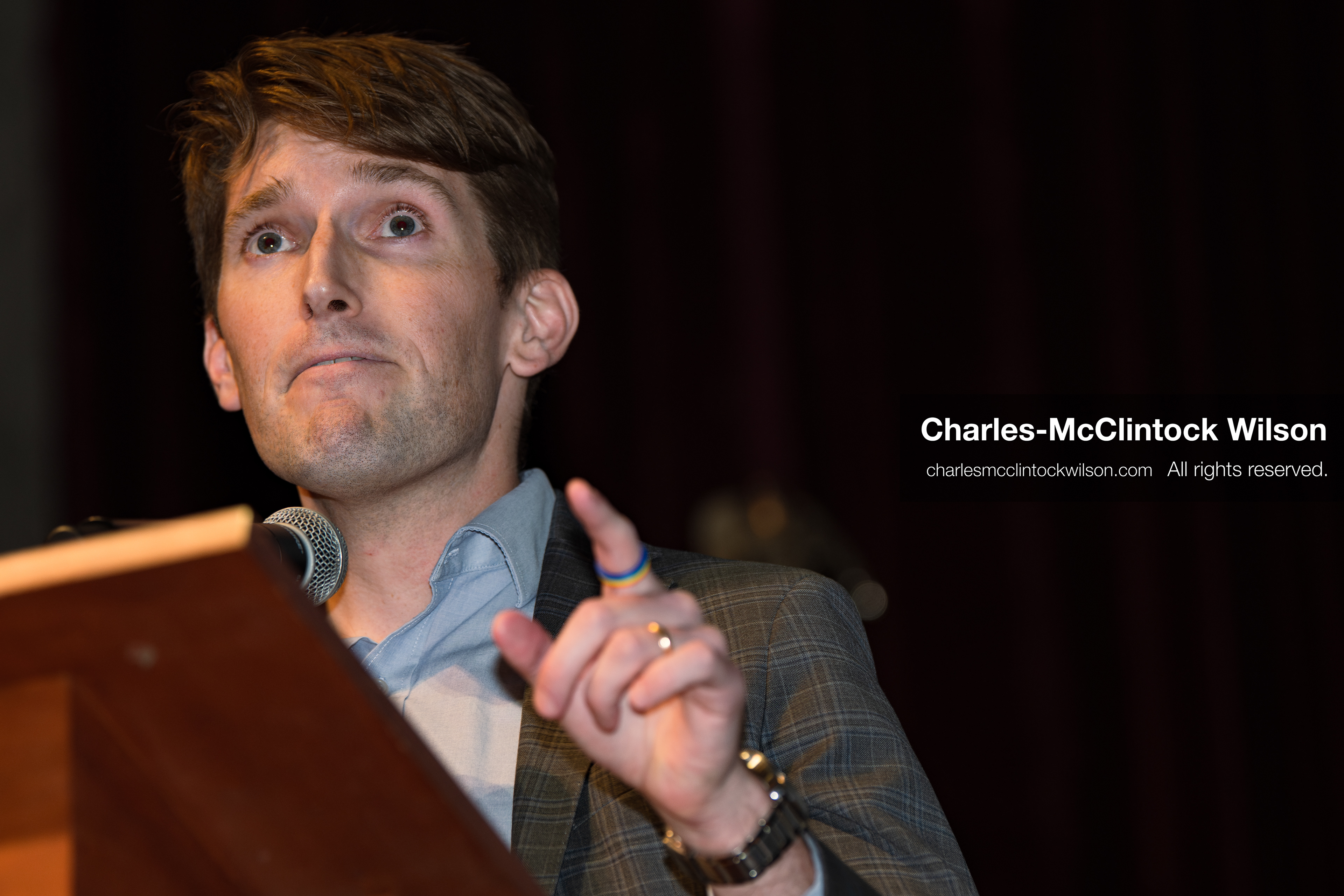 April 25, 2026, Sandy, Utah, USA: NATE BLOUIN, a Utah state senator and a candidate for the Democratic nomination in Utah's 1st Congressional District, speaks during the 2026 Utah Democratic Convention at Jordan High School in Sandy. (Credit Image: © Charles-McClintock Wilson/ZUMA Press Wire)