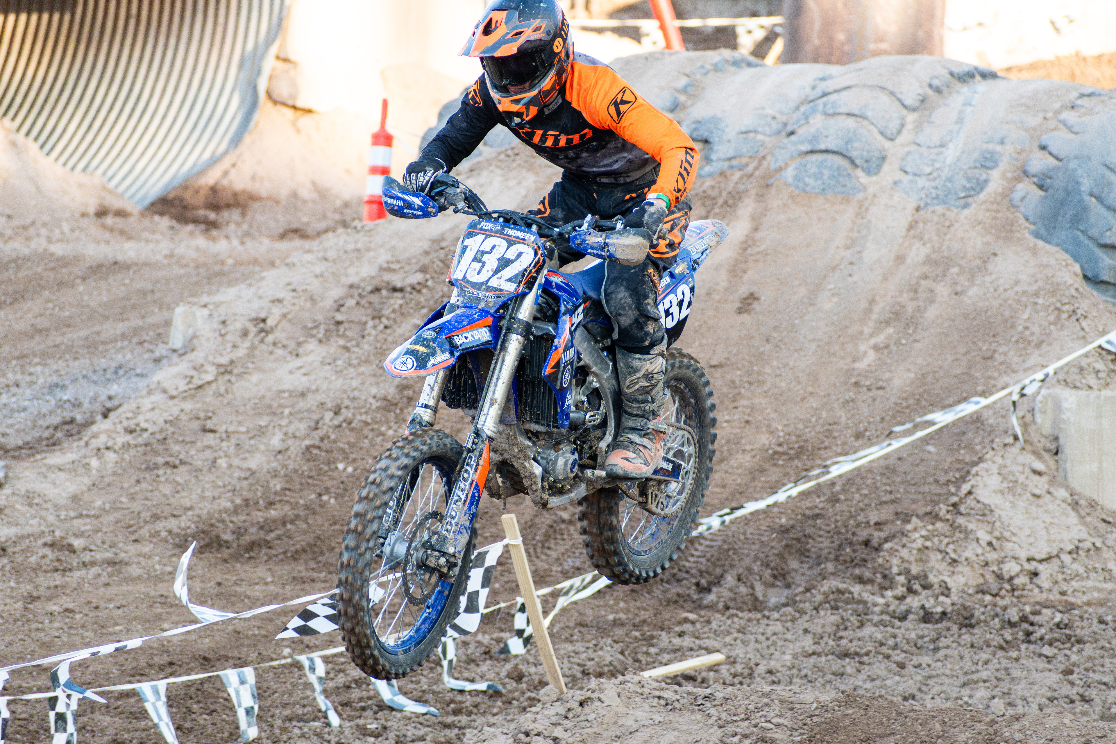 Nephi, Utah – June 28, 2025: A motocross rider competes during the Juab Xtreme Racing event at Juab County Fairgrounds.