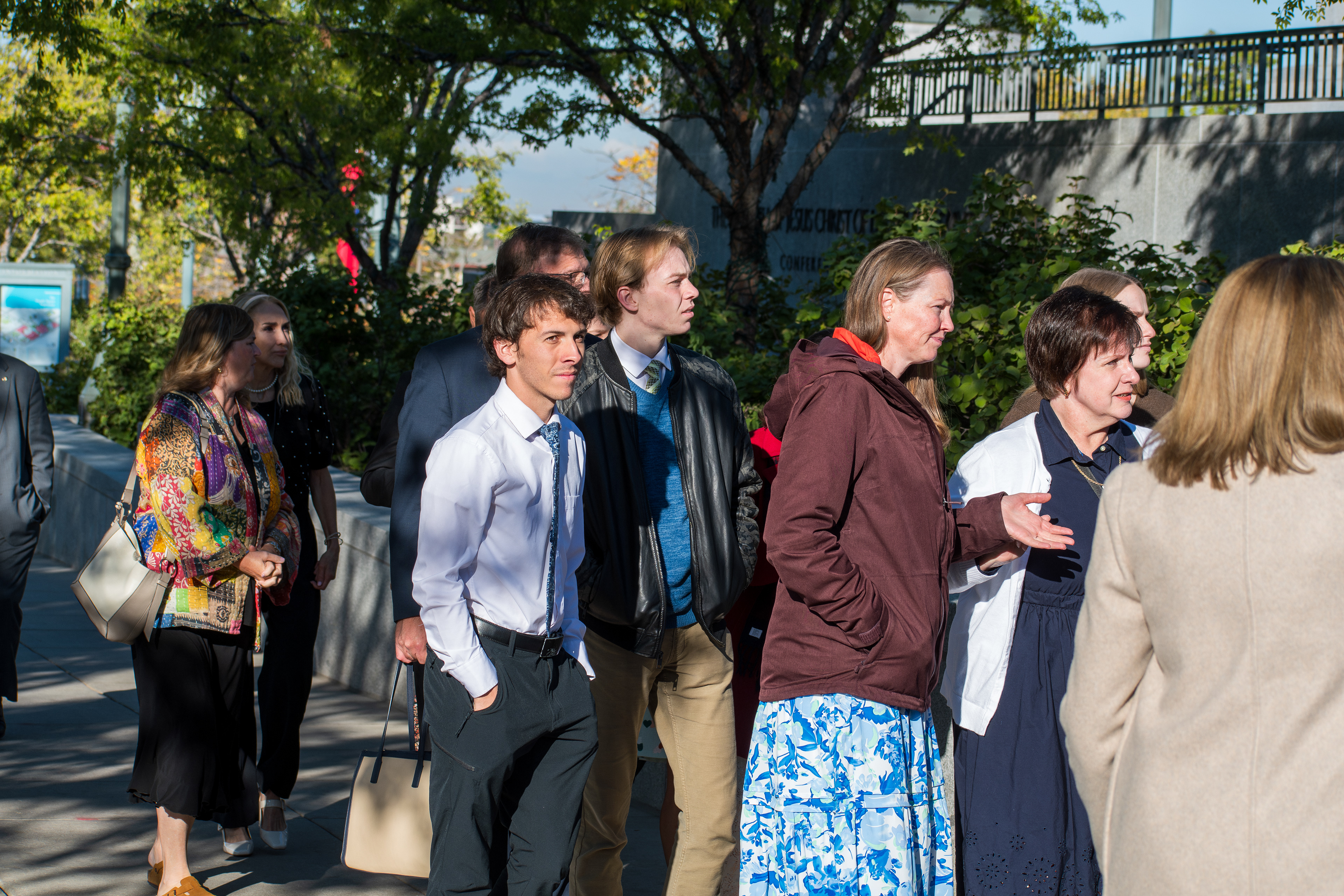 October 6, 2025, Salt Lake City, Utah, USA: People wait in line outside the Conference Center during the public viewing for RUSSELL M. NELSON, the 17th president of the Church of Jesus Christ of Latter-day Saints. Nelson died at his home in Salt Lake City, Utah, on September 27, 2025, at the age of 101. (Credit Image: © Charles-McClintock Wilson/ZUMA Press Wire)