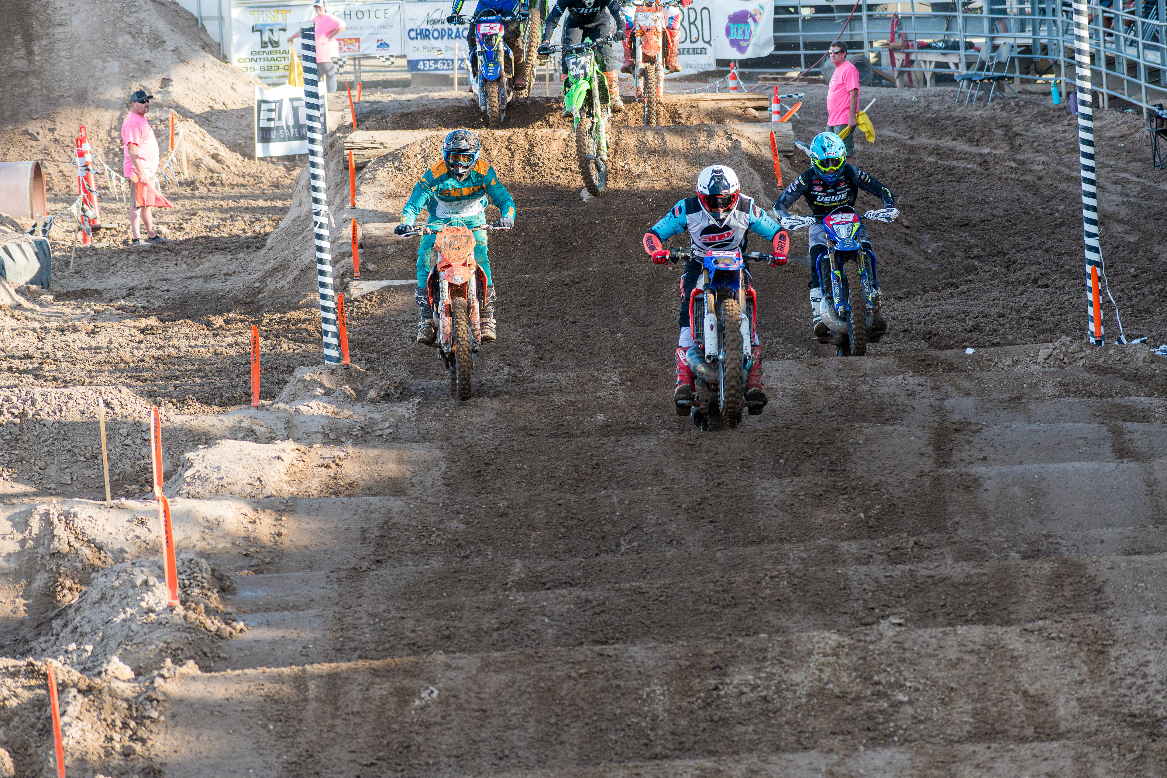 Nephi, Utah – June 28, 2025: A motocross rider competes during the Juab Xtreme Racing event at Juab County Fairgrounds.