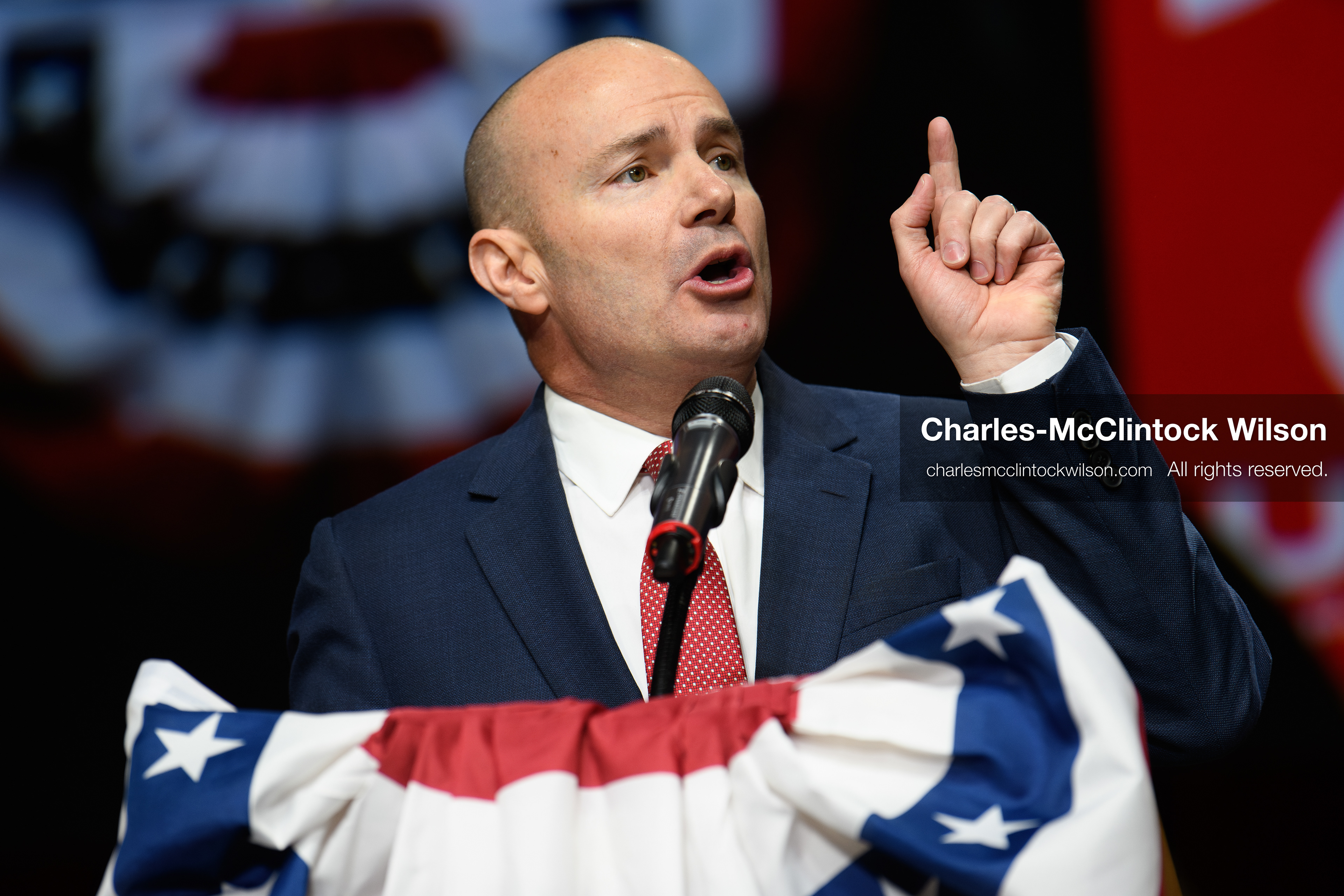 April 25, 2026, Orem, Utah, USA: U.S. Sen. MIKE LEE (R‑UT) speaks during the 2026 Utah Republican State Nominating Convention at the UCCU Center on the campus of Utah Valley University in Orem. (Credit Image: © Charles-McClintock Wilson/ZUMA Press Wire)