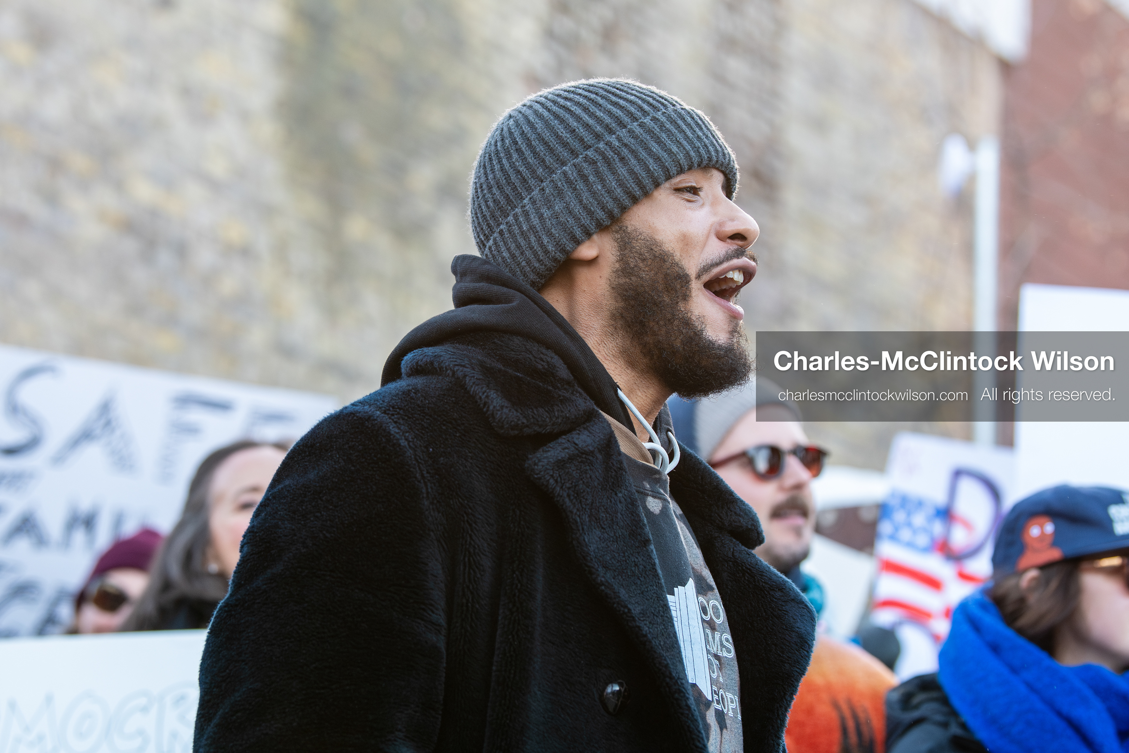 January 26, 2026, Park City, Utah, USA: A demonstrator wears a sweatshirt reading â€œShoot Films Not Peopleâ€ while participating in a protest opposing U.S. Immigration and Customs Enforcement (I.C.E.) ICE agents at the Sundance Film Festival in Park City, Utah, on Monday, Jan. 26, 2026. The event was held in response to the fatal shooting of Alex Pretti by a U.S. Border Patrol officer in Minneapolis. (Credit Image: © Charles McClintock Wilson/ZUMA Press Wire)