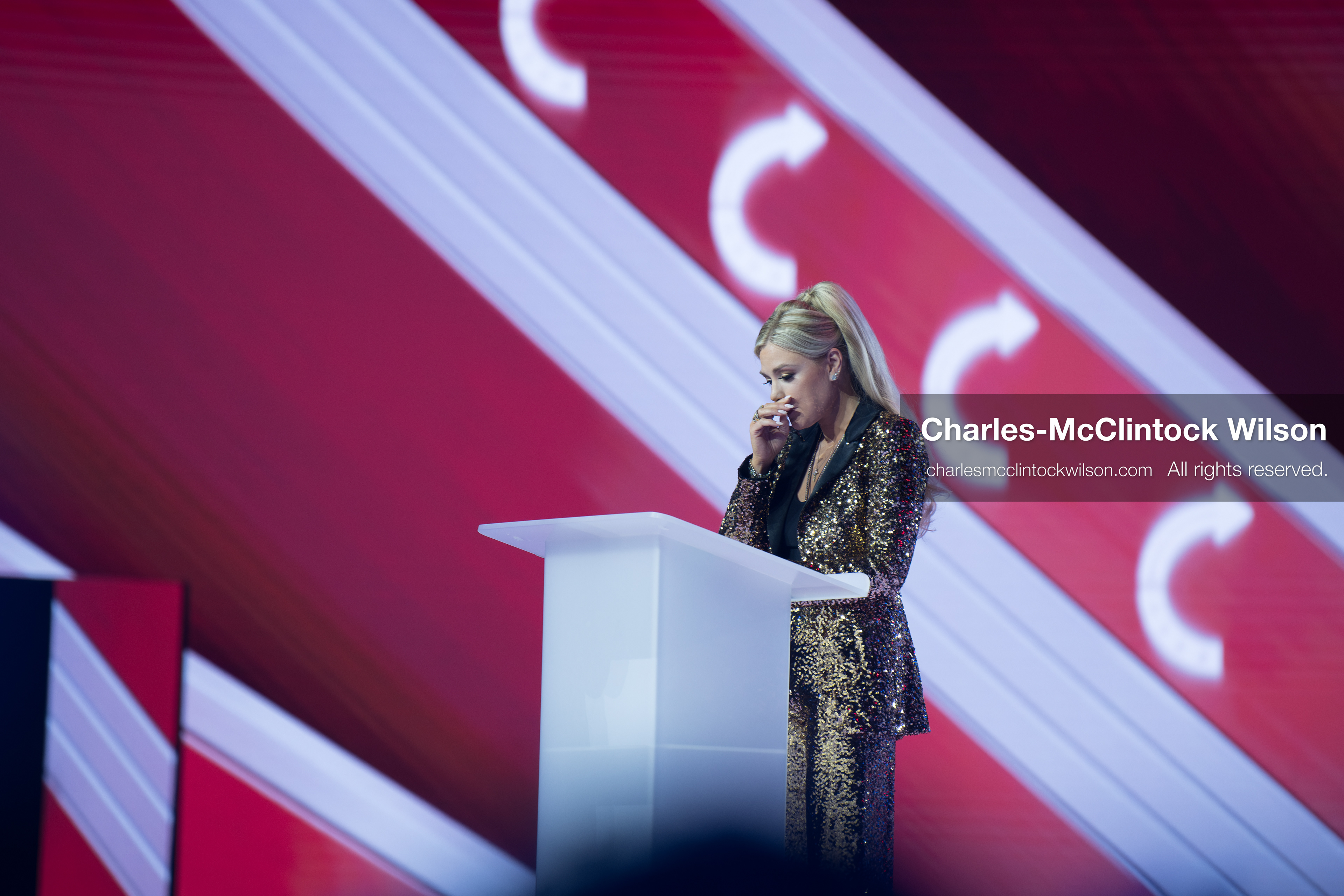 December 18, 2025, Phoenix, Arizona, USA: Mrs. Erika Kirk, CEO of Turning Point USA, speaks during Day One of Turning Point USA’s AmericaFest 2025 at the Phoenix Convention Center in Phoenix, Arizona.   (Credit Image: © Charles‑McClintock Wilson/ZUMA Press Wire)