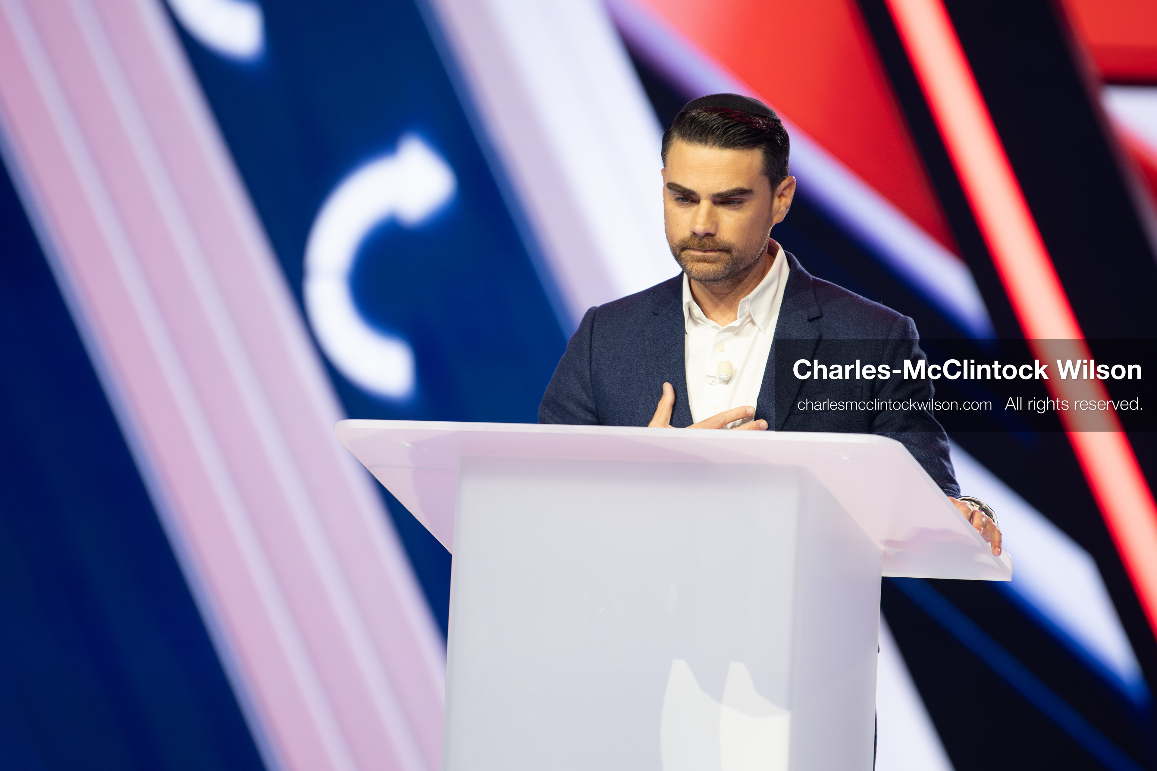 December 18, 2025, Phoenix, Arizona, USA: Ben Shapiro speaks during Day One of Turning Point USA’s AmericaFest 2025 at the Phoenix Convention Center in Phoenix, Arizona.   (Credit Image: © Charles‑McClintock Wilson/ZUMA Press Wire)