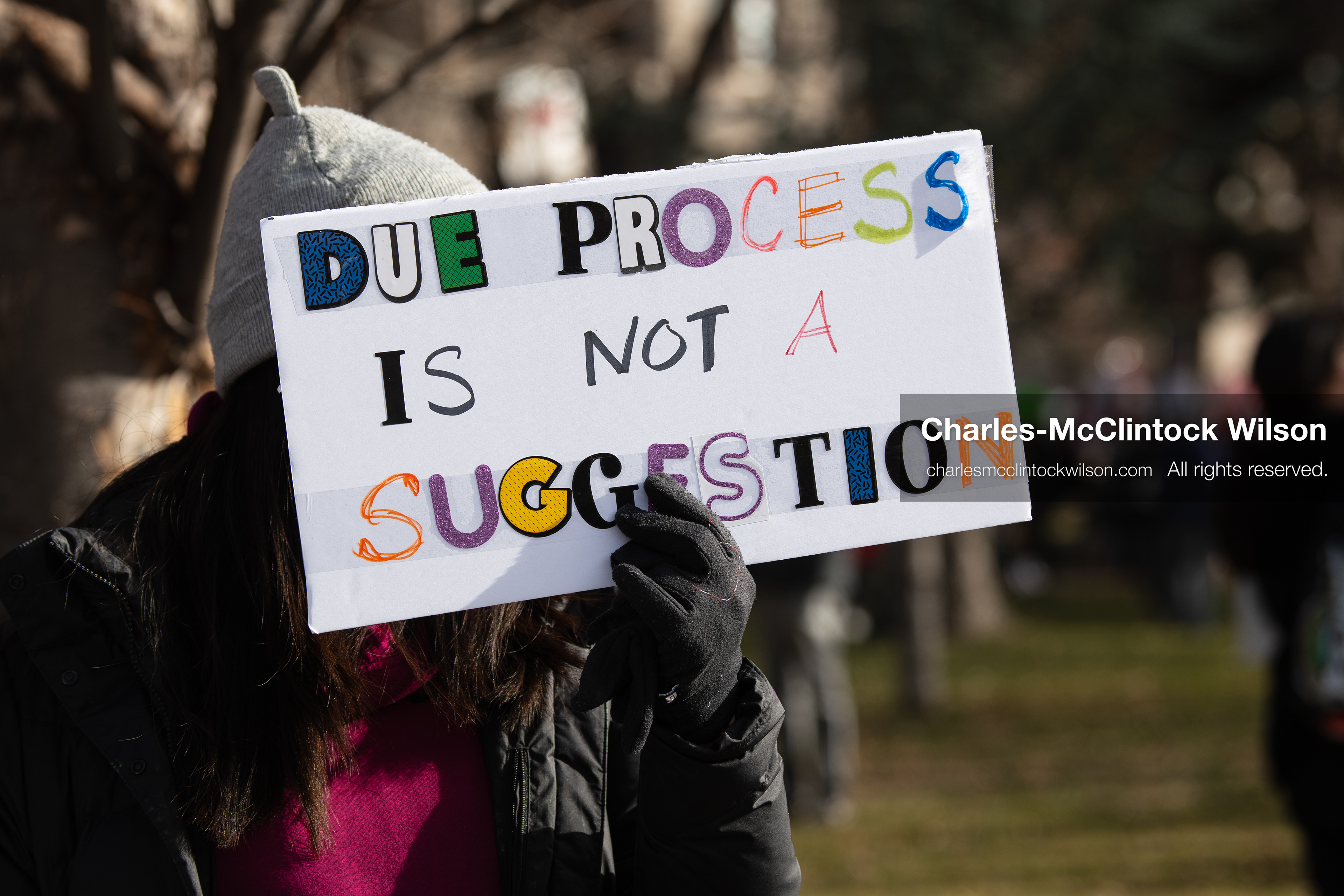 January 30, 2026, Salt Lake City, Utah, USA: A demonstrator holds a sign during an anti‑ICE protest in Salt Lake City, part of a nationwide response to immigration enforcement policies. (Credit Image: © Charles‑McClintock Wilson/ZUMA Press Wire)