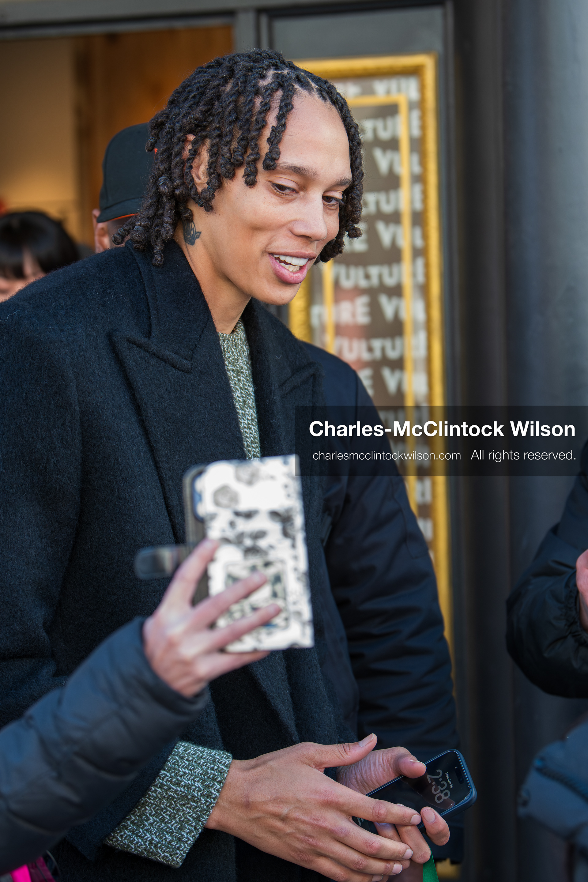 January 26, 2026, Park City, Utah, USA: US basketball player BRITTNEY GRINER interacts with fans while leaving The Vulture Spot during the 2026 Sundance Film Festival in Park City, Utah. (Credit Image: © Charles McClintock Wilson/ZUMA Press Wire)