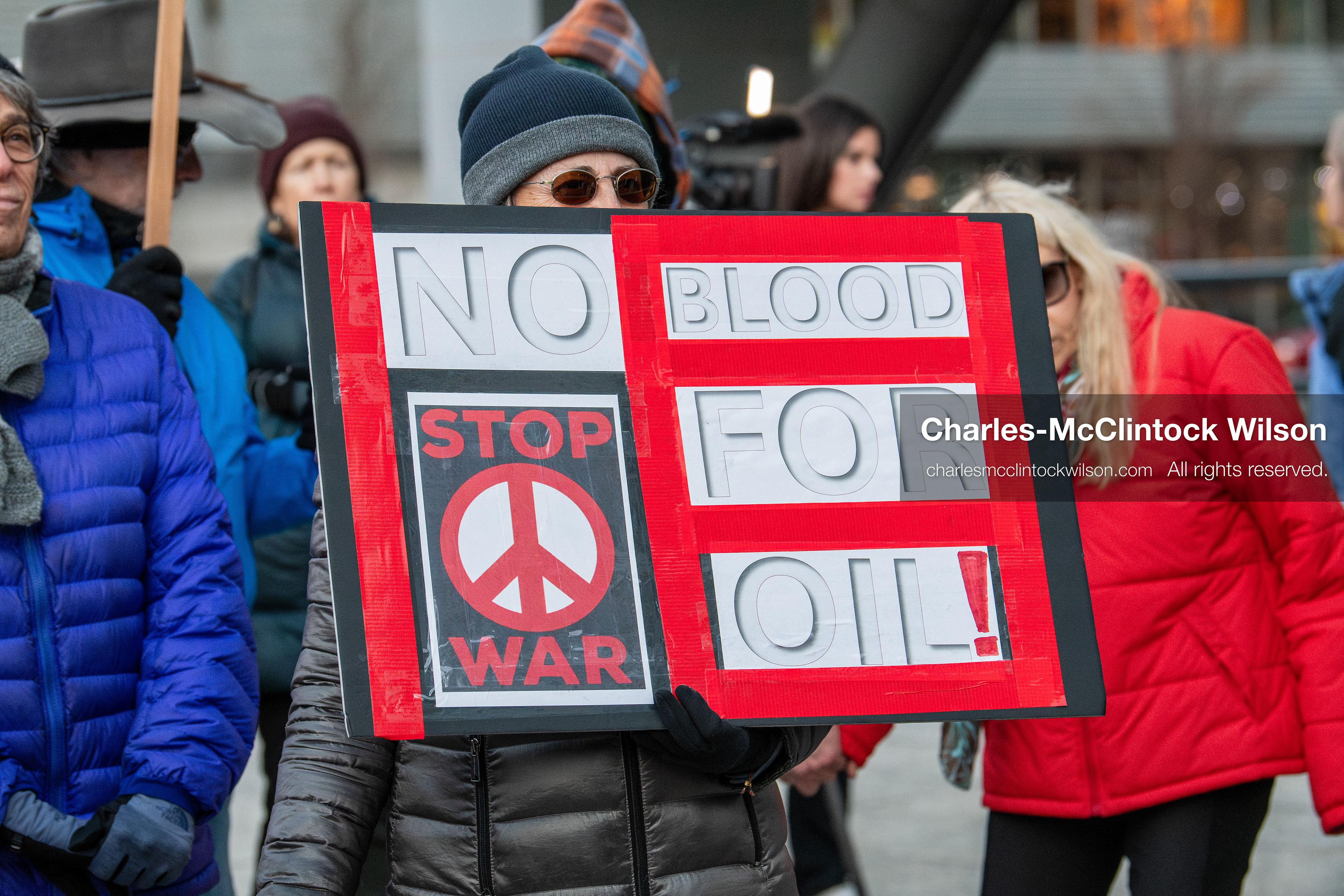 January 5, 2026, Salt Lake City, Utah, USA: A demonstrator holds a sign during a protest outside the Wallace Federal Building in Salt Lake City, Utah. The rally, organized by Salt Lake Indivisible, called for congressional limits on presidential war powers following recent US military actions in Venezuela involving the government of Nicolas Maduro. (Credit Image: (c) Charles‑McClintock Wilson/ZUMA Press Wire)