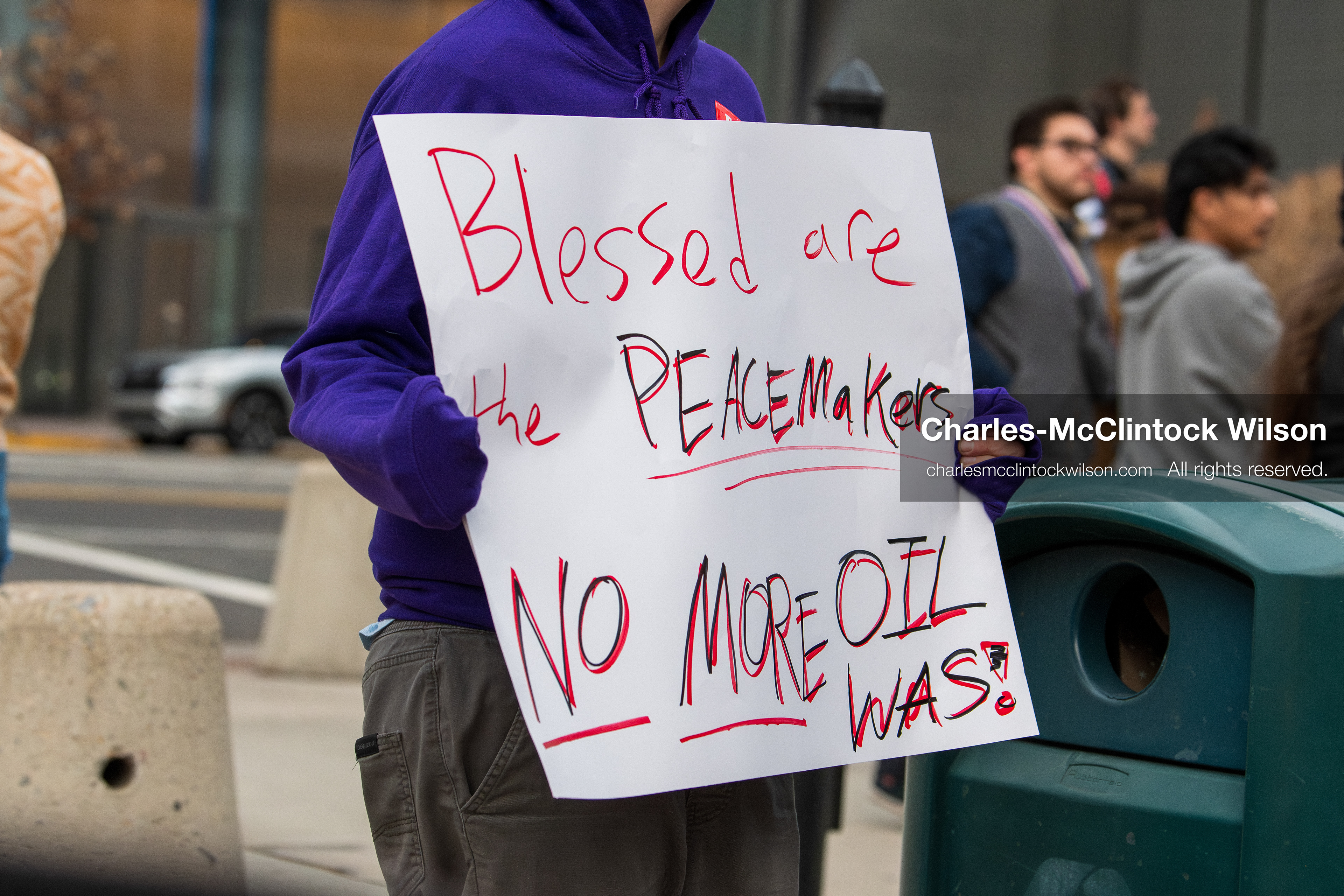 January 3, 2026, Salt Lake City, Utah, USA: A protester holds a sign during a demonstration against US action in Venezuela outside the Wallace Federal Building in Salt Lake City, Utah. The protest was part of a nationwide mobilization responding to recent military developments. (Credit Image: (c) Charles‑McClintock Wilson/ZUMA Press Wire)