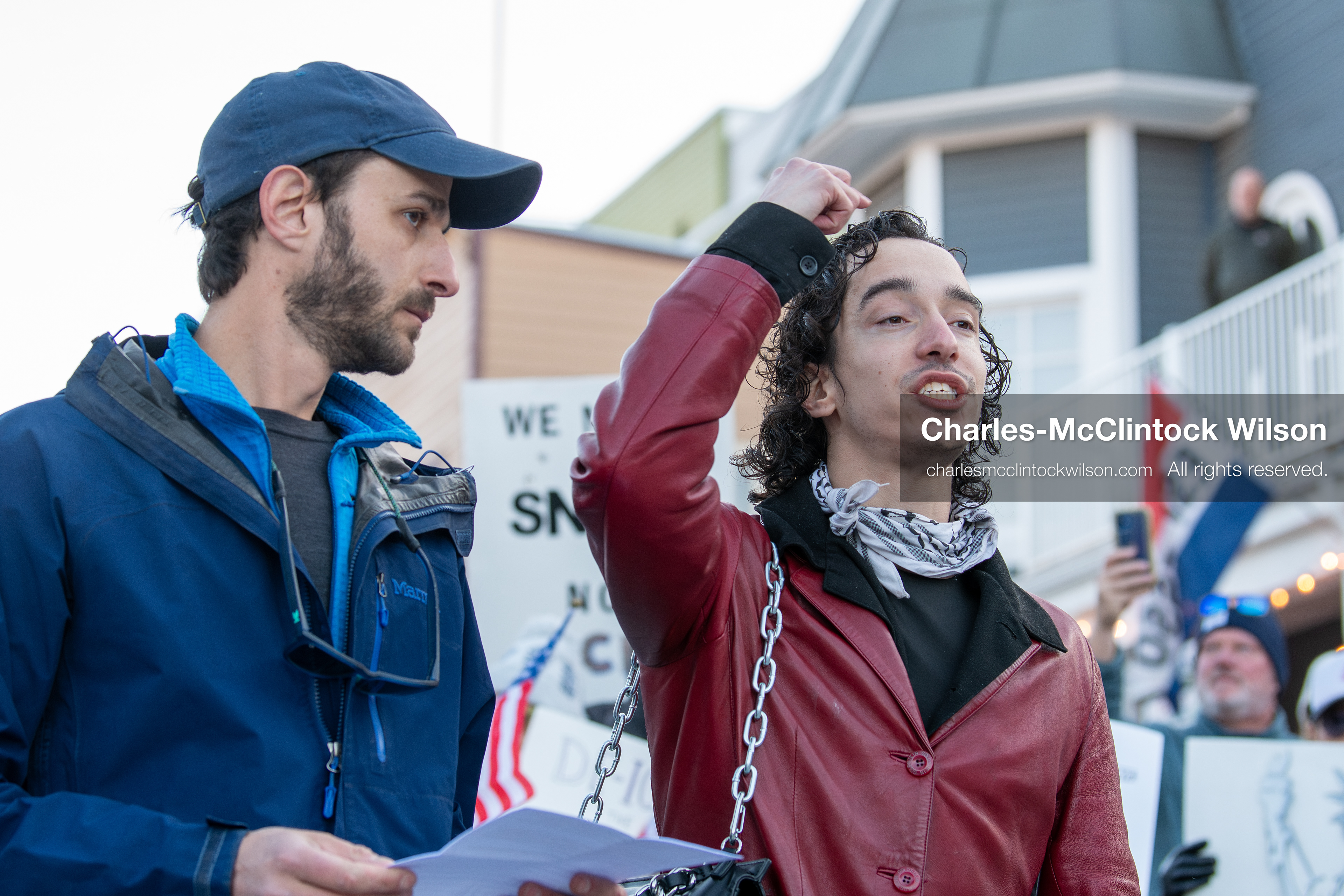 January 26, 2026, Park City, Utah, USA: Demonstrators speak and gesture during a protest opposing U.S. Immigration and Customs Enforcement (I.C.E.) ICE agents at the Sundance Film Festival in Park City, Utah, on Monday, Jan. 26, 2026. The event was held in response to the fatal shooting of Alex Pretti by a U.S. Border Patrol officer in Minneapolis. (Credit Image: © Charles McClintock Wilson/ZUMA Press Wire)