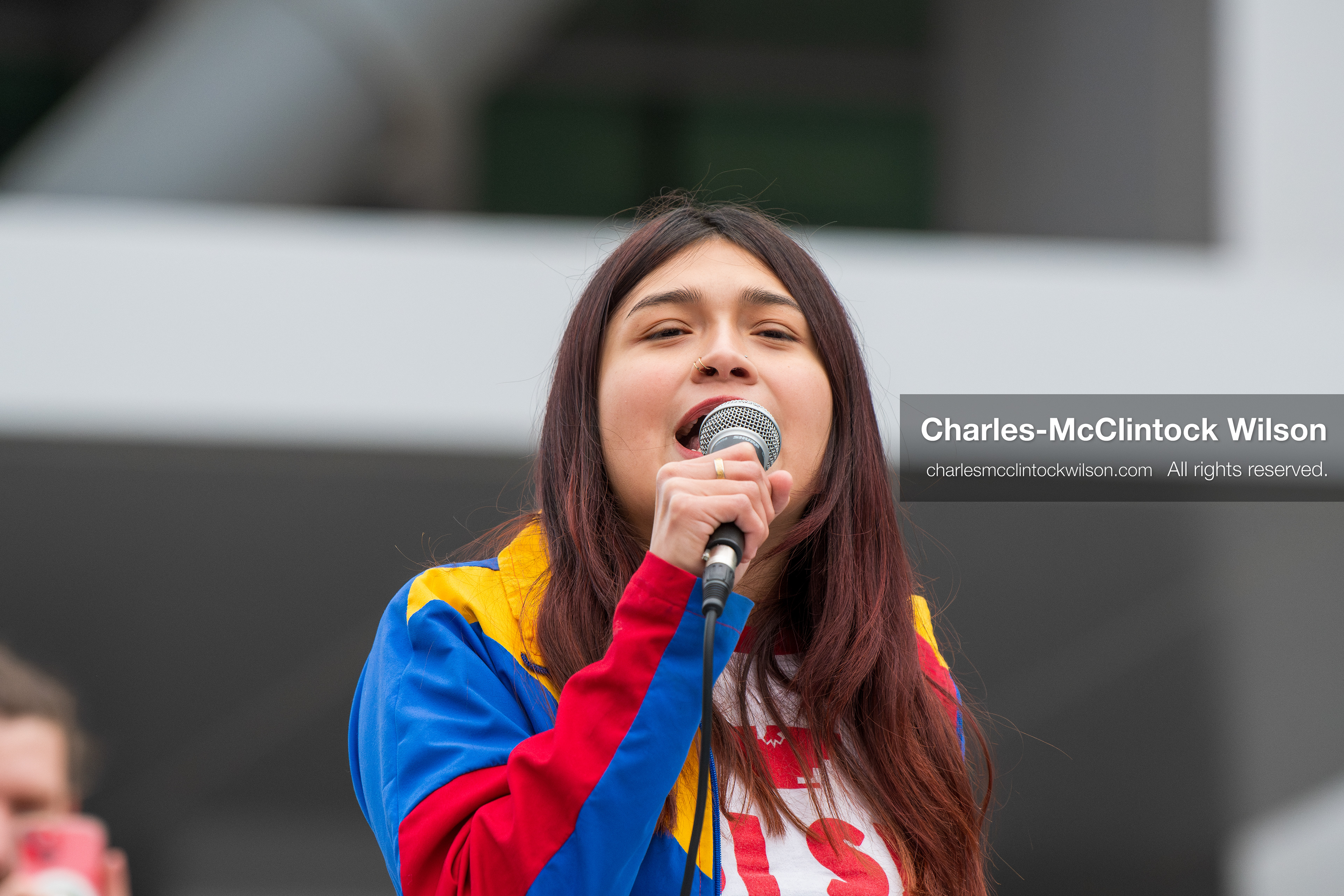 January 3, 2026, Salt Lake City, Utah, USA: A speaker addresses demonstrators during a protest against US military action in Venezuela outside the Wallace Federal Building in Salt Lake City, Utah. The protest was part of a nationwide mobilization opposing airstrikes and foreign intervention. (Credit Image: (c) Charles‑McClintock Wilson/ZUMA Press Wire)