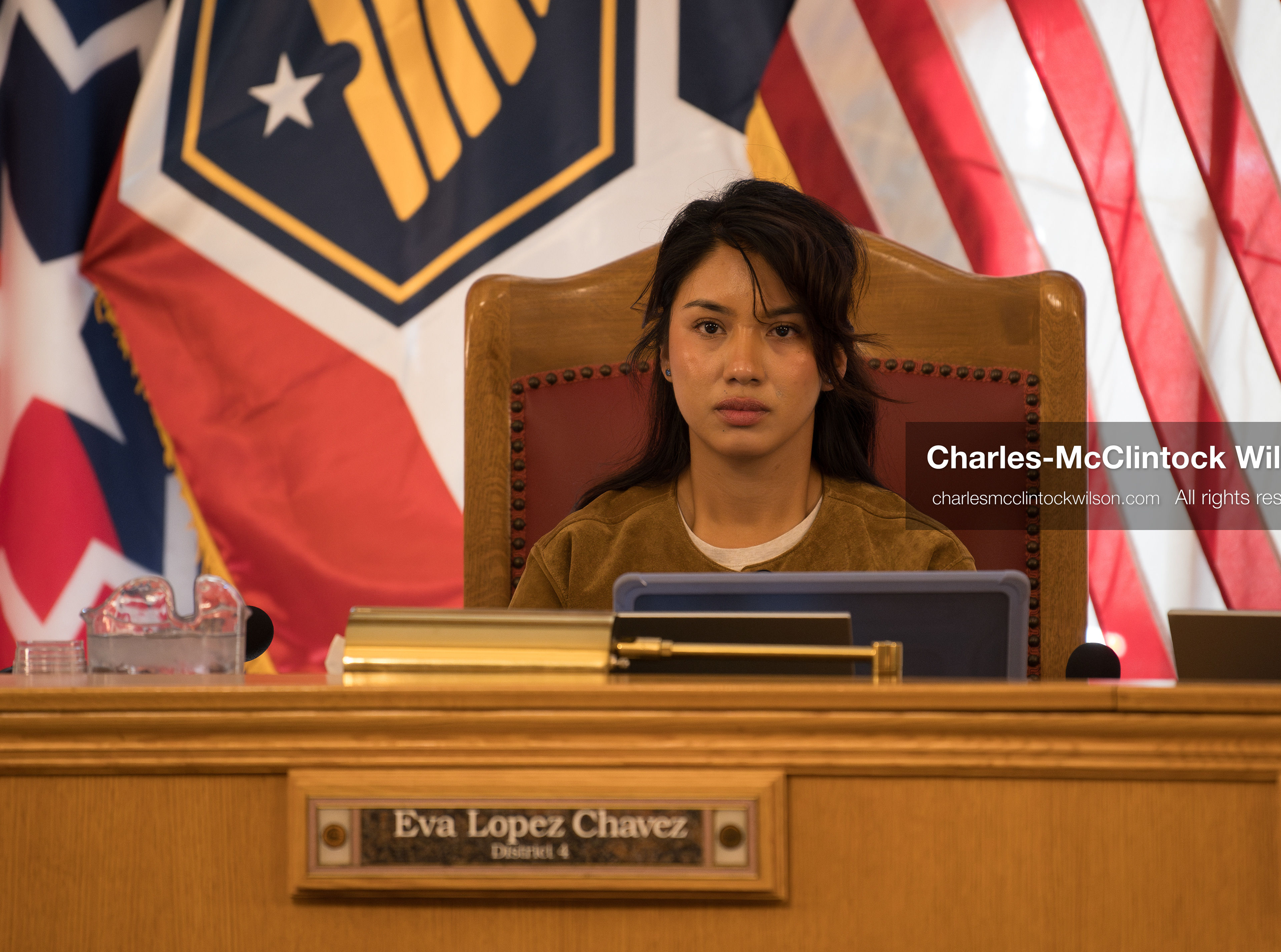 May 5, 2026, Salt Lake City, Utah, USA: Salt Lake City Council Member EVA LOPEZ CHAVEZ, who represents District 4, listens during the Salt Lake City Council's formal meeting in Salt Lake City on Tuesday, May 5, 2026. The meeting included public hearings on a proposed camping and public property ordinance. (Credit Image: © Charles-McClintock Wilson/ZUMA Press Wire)