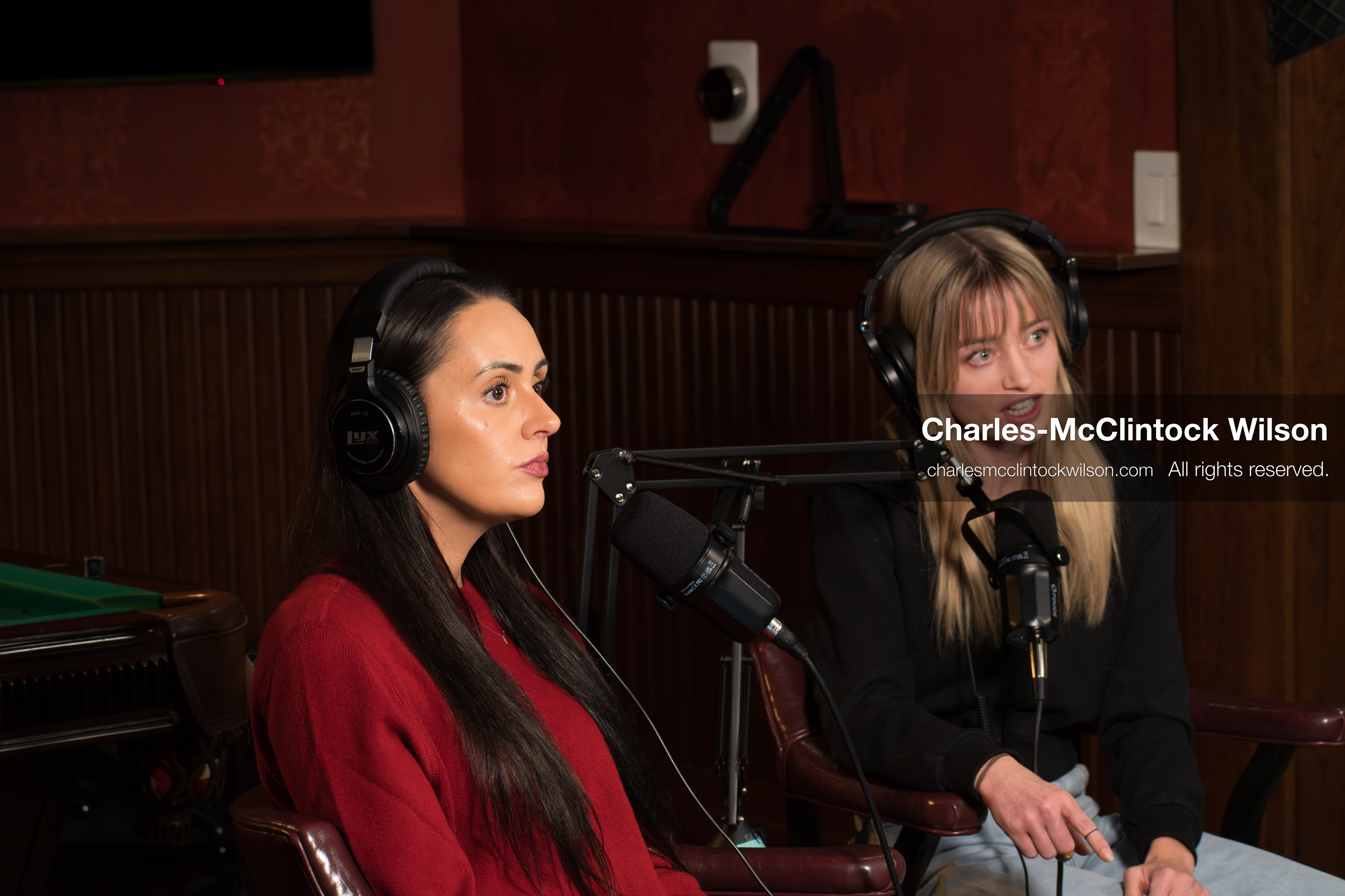 November 22, 2025 – Salt Lake City, Utah, USA: Brandi Siciliani and Billie Webb speak during the recording of an episode of The Brandi & Billie Show, an independent podcast known for its long-form commentary on politics, culture, and major world events. (Credit Image: © Charles‑McClintock Wilson)