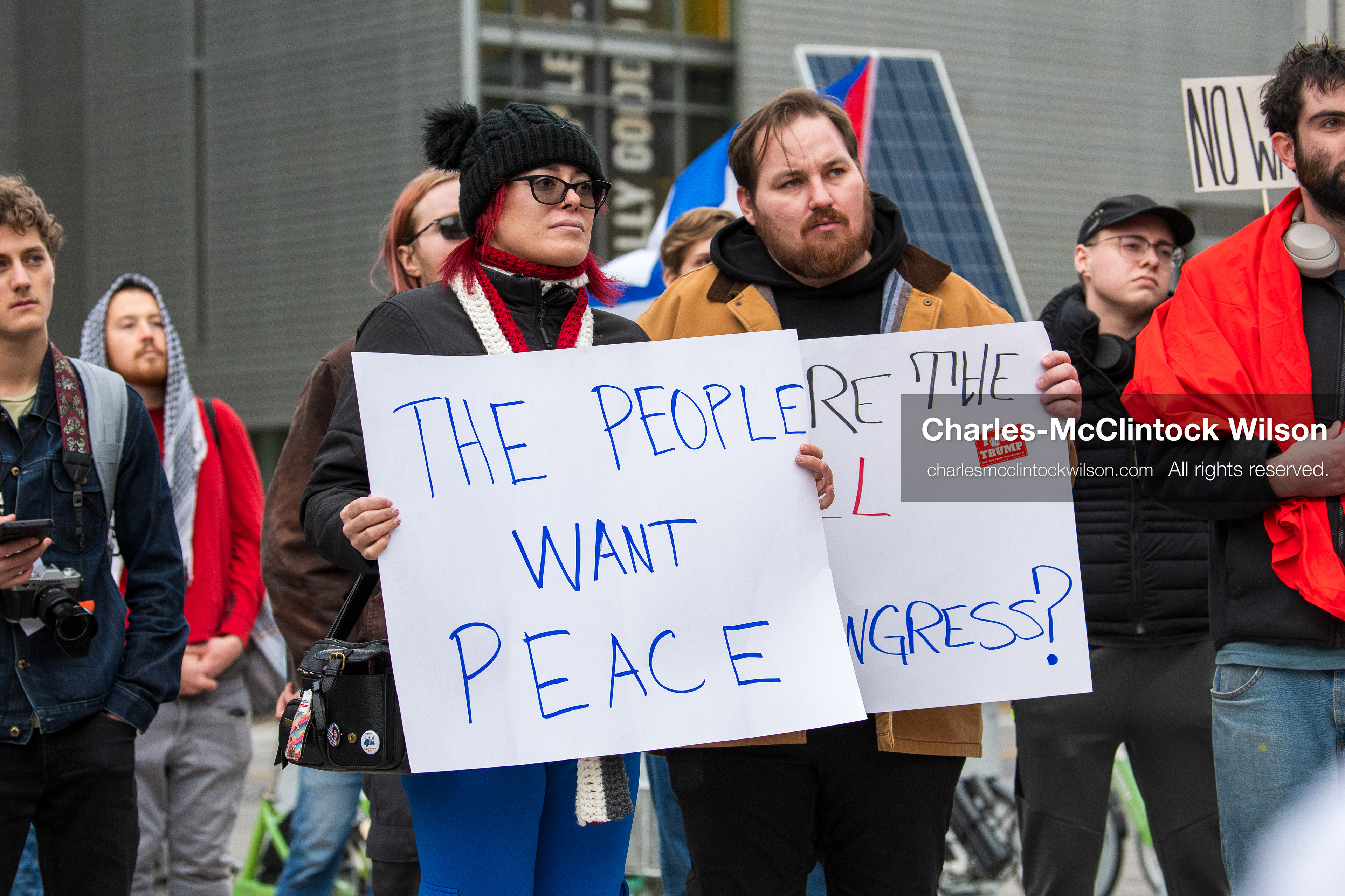 January 3, 2026, Salt Lake City, Utah, USA: Protesters hold signs during an emergency demonstration against US action in Venezuela outside the Wallace Federal Building in Salt Lake City, Utah. The event was part of a nationwide mobilization responding to recent military developments. (Credit Image: (c) Charles‑McClintock Wilson/ZUMA Press Wire)