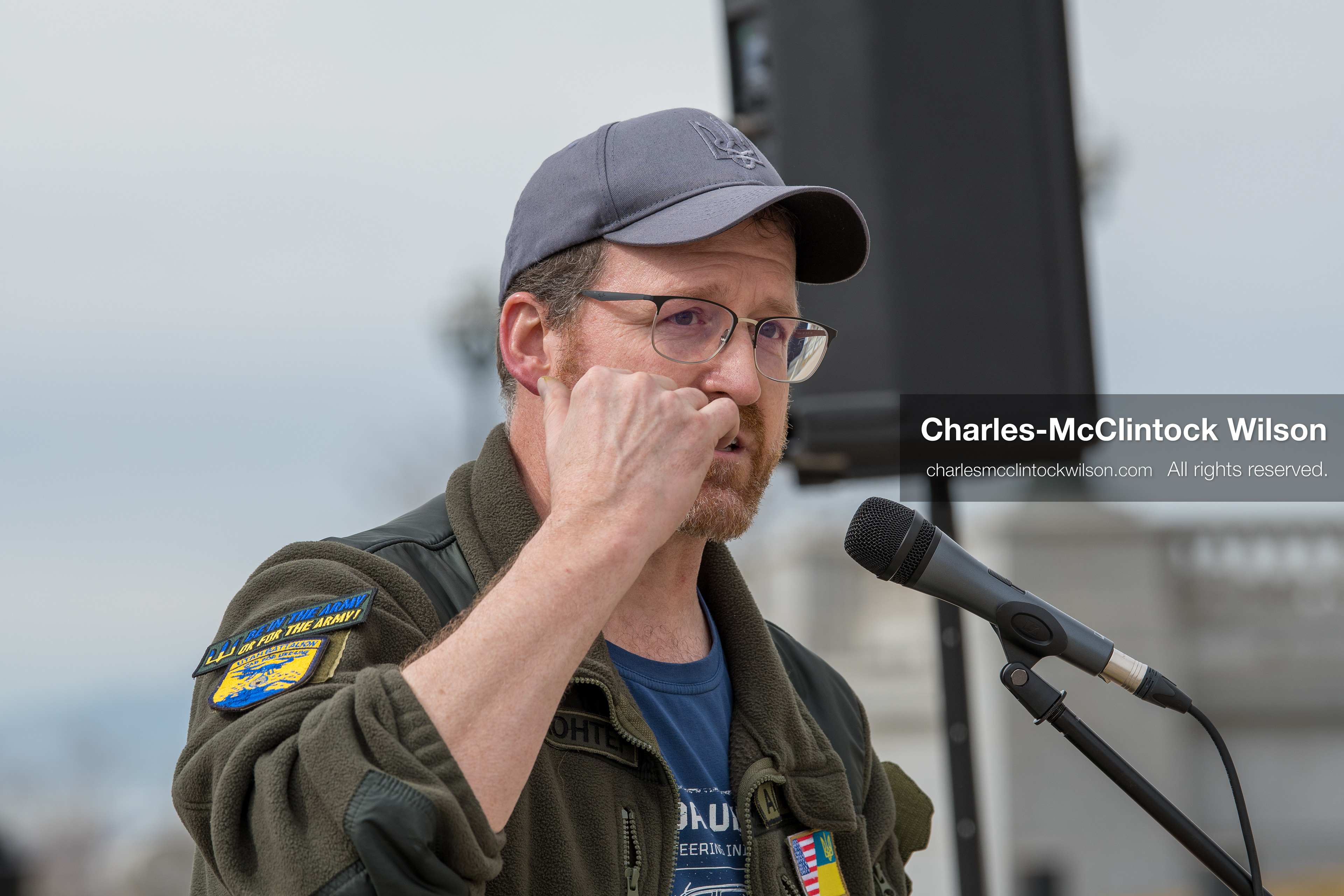 February 28, 2026, Salt Lake City, Utah, USA: NATHANIEL SANDERS, a Salt Lake County Deputy District Attorney and a vocal advocate for Ukraine, speaks during the Stand With Ukraine rally at the Utah State Capitol. The event marked the four year anniversary of the full scale Russian invasion of Ukraine and brought community members together in support of Ukrainians and local humanitarian efforts. (Credit Image: © Charles McClintock Wilson/ZUMA Press Wire)