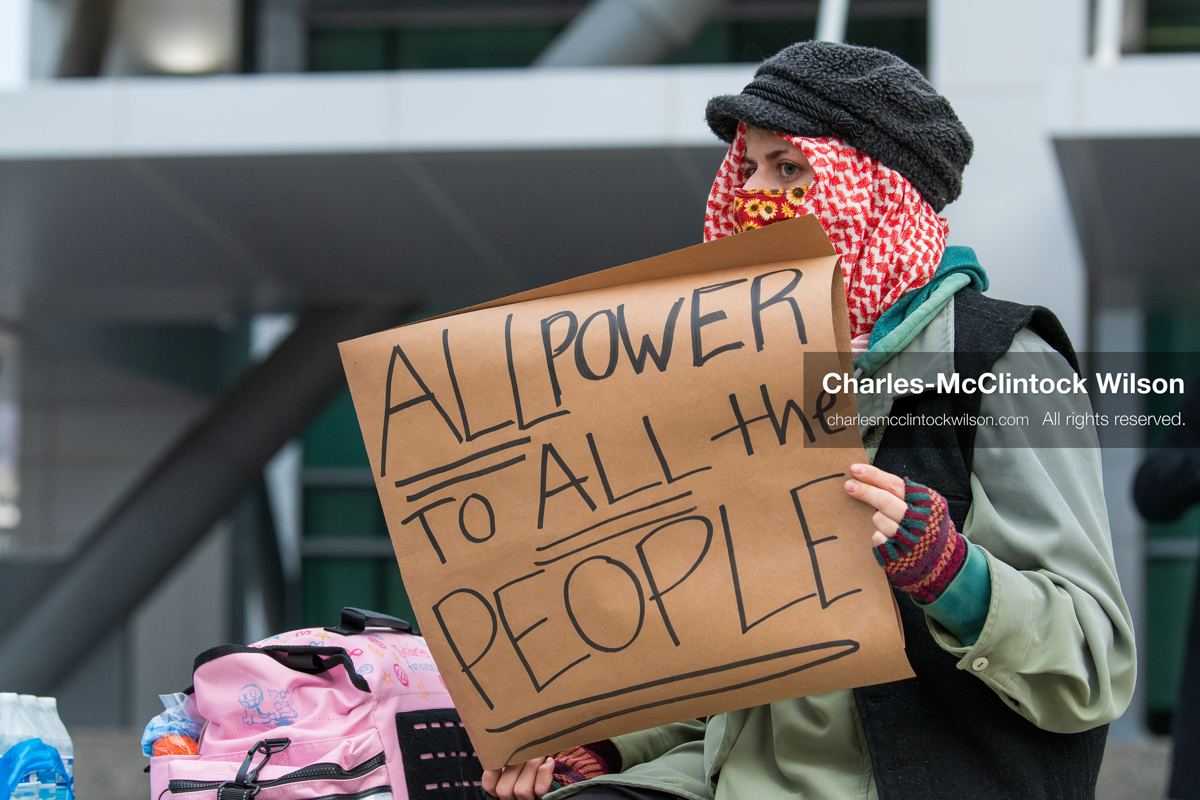 January 3, 2026, Salt Lake City, Utah, USA: A protester holds a sign during a demonstration against US action in Venezuela outside the Wallace Federal Building in Salt Lake City, Utah. The protest was part of a nationwide mobilization responding to recent military developments. (Credit Image: (c) Charles‑McClintock Wilson/ZUMA Press Wire)