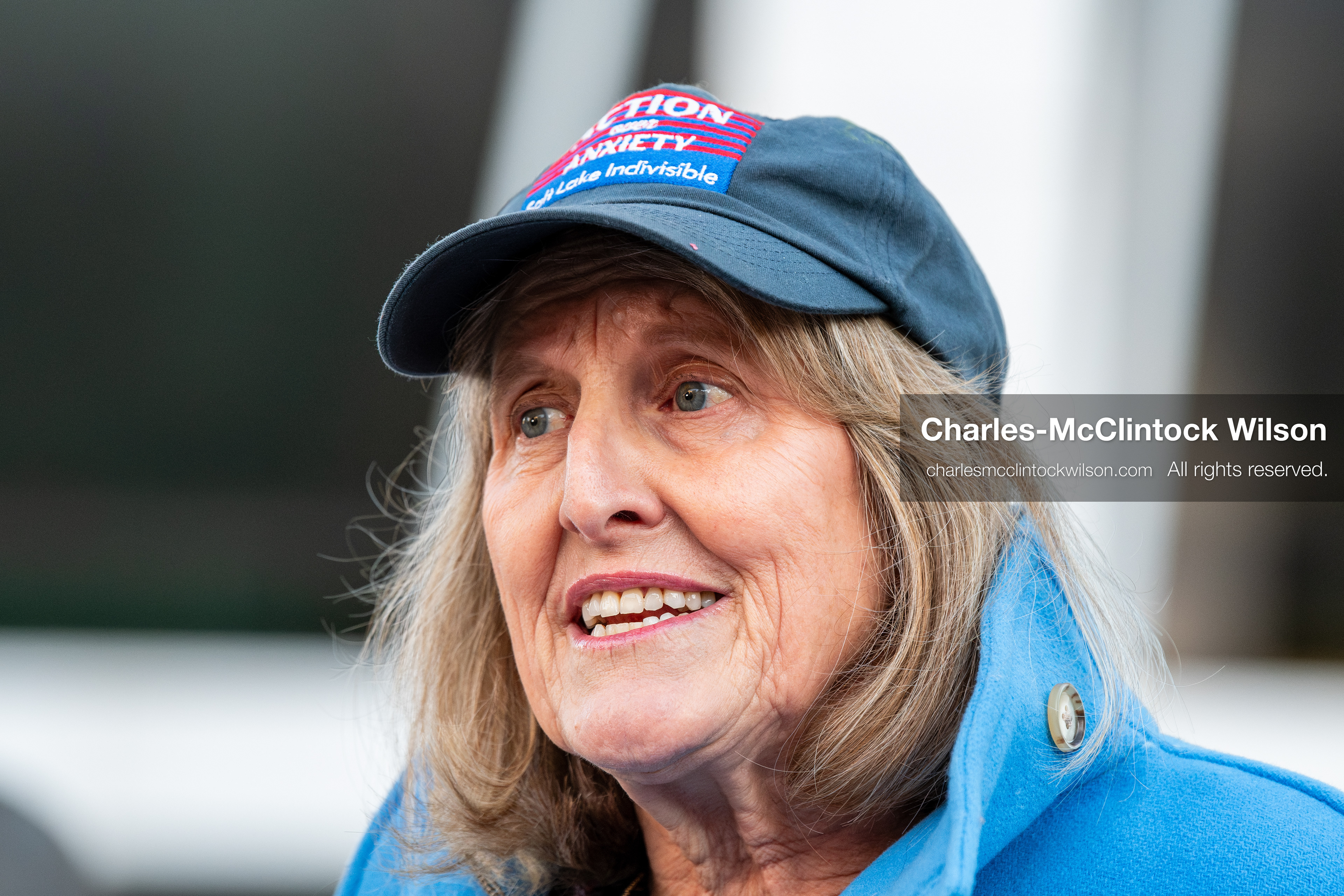 January 5, 2026, Salt Lake City, Utah, USA: Sarah Buck, leader of Salt Lake Indivisible, speaks during an emergency rally outside the Wallace Federal Building in Salt Lake City, Utah. The protest was part of a nationwide mobilization demanding congressional limits on presidential war powers following recent US military actions in Venezuela involving the government of Nicolas Maduro. Organizers urged constituents to gather at the offices of Utah US senators Mike Lee and John Curtis to vote to check the presidents war powers and emphasized that a large crowd sends a louder message. (Credit Image: (c) Charles‑McClintock Wilson/ZUMA Press Wire)