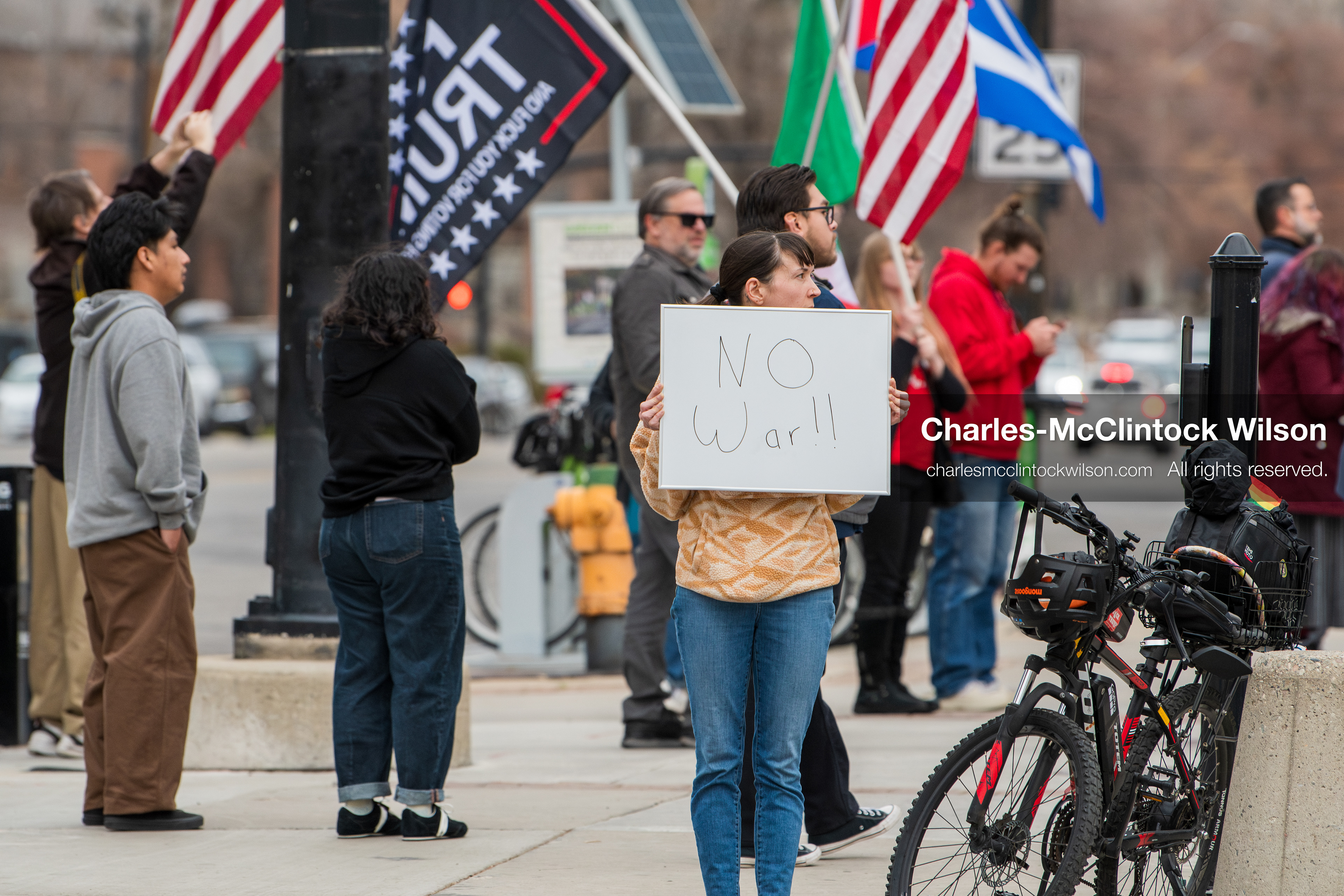January 3, 2026, Salt Lake City, Utah, USA: A protester holds a sign during a demonstration against US action in Venezuela outside the Wallace Federal Building in Salt Lake City, Utah. The protest was part of a nationwide mobilization responding to recent military developments. (Credit Image: (c) Charles‑McClintock Wilson/ZUMA Press Wire)
