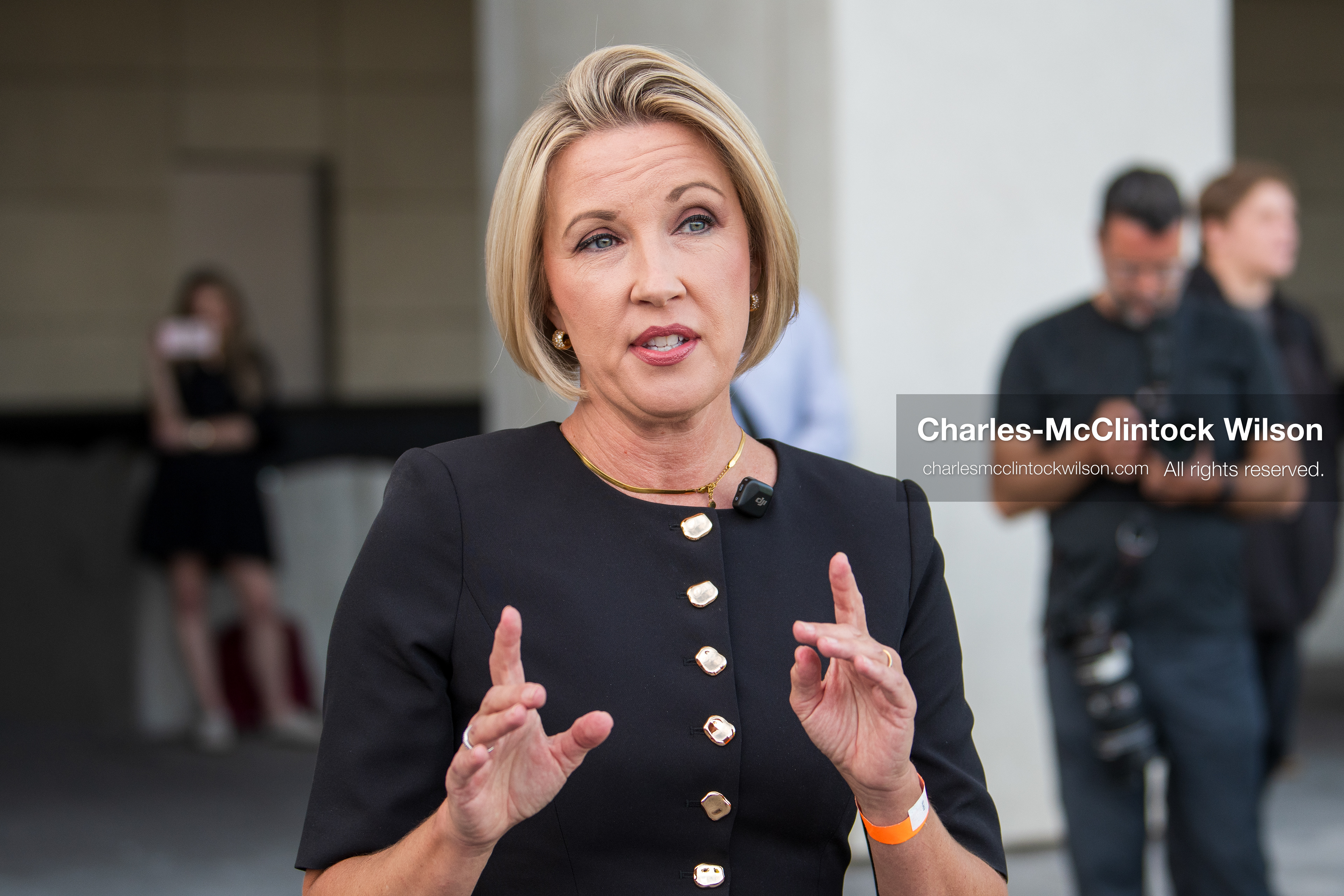 July 6, 2026, Provo, Utah, USA: HEIDI HATCH of KUTV 2 News reports outside the Fourth District Court in Provo during coverage of the preliminary hearing in the Tyler Robinson case. The hearing will determine whether prosecutors have established probable cause for the case to proceed. (Credit Image: © Charles-McClintock Wilson/ZUMA Press Wire)