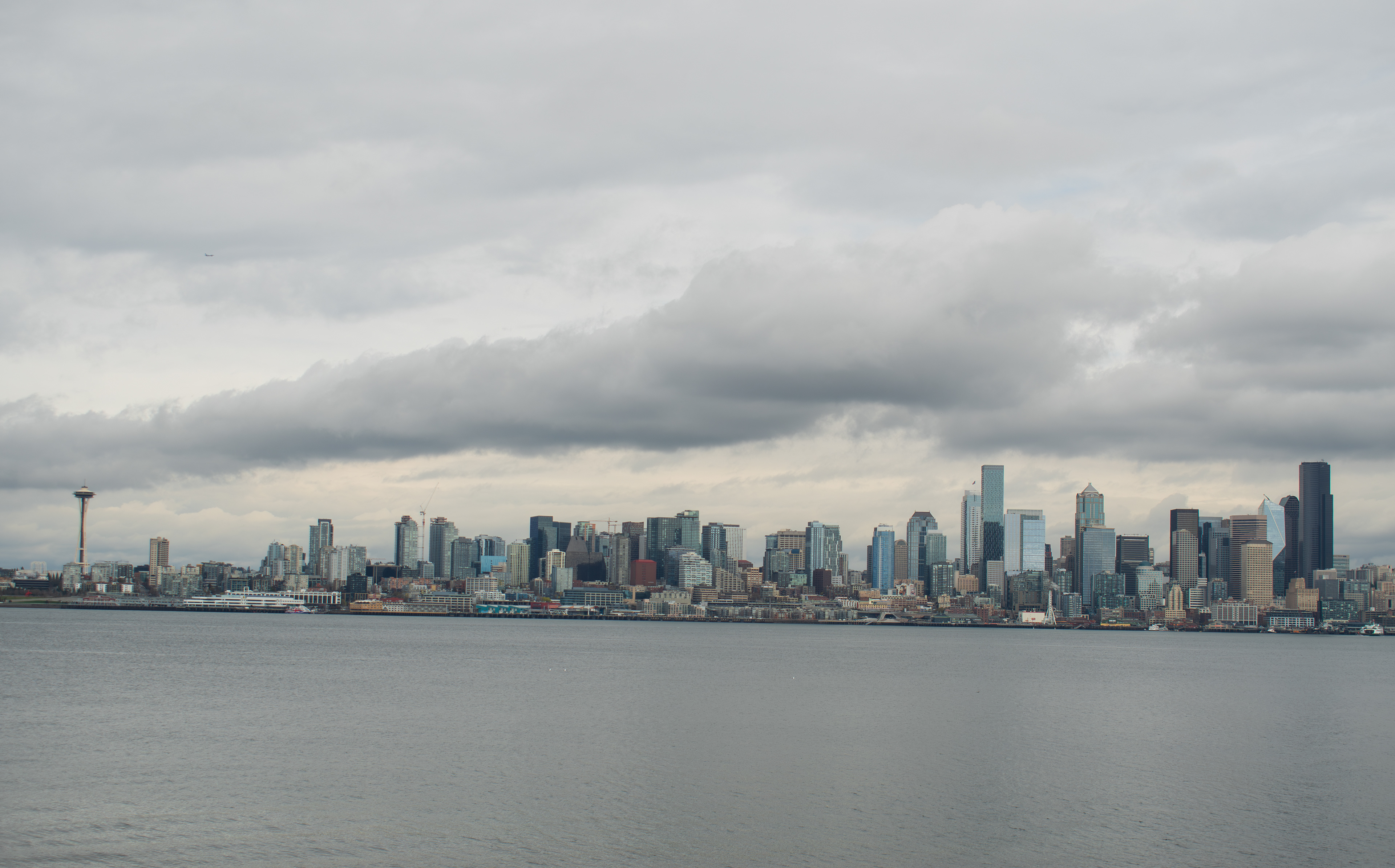 SEATTLE, WA, USA - APR 7, 2025: View of Downtown Seattle in Washington, US. Seattle is the most populous city in the U.S. state of Washington and in the Pacific Northwest region of North America.