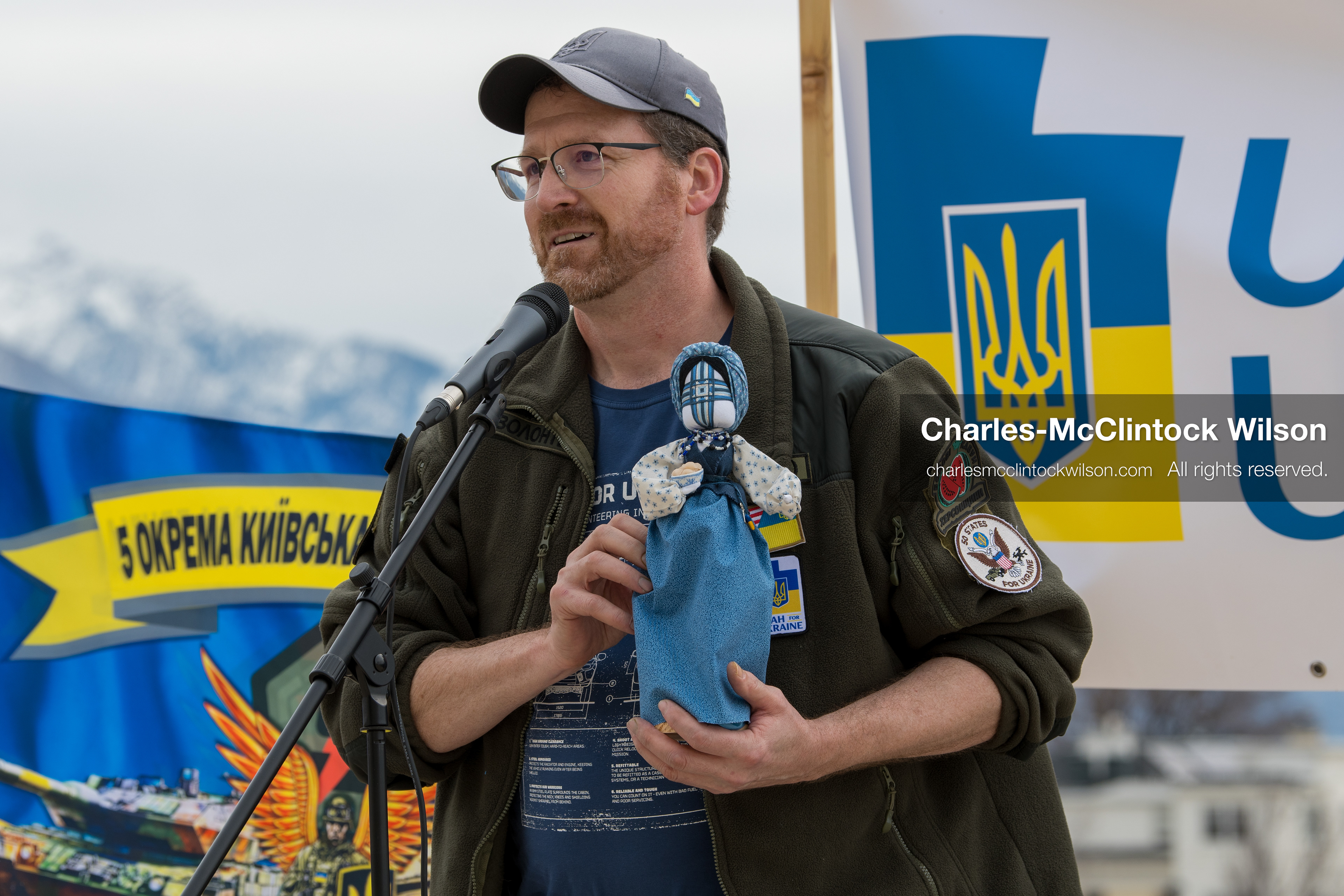 February 28, 2026, Salt Lake City, Utah, USA: NATHANIEL SANDERS, a Salt Lake County Deputy District Attorney and a vocal advocate for Ukraine, speaks during the Stand With Ukraine rally at the Utah State Capitol. The event marked the four year anniversary of the full scale Russian invasion of Ukraine and brought community members together in support of Ukrainians and local humanitarian efforts. (Credit Image: © Charles McClintock Wilson/ZUMA Press Wire) 