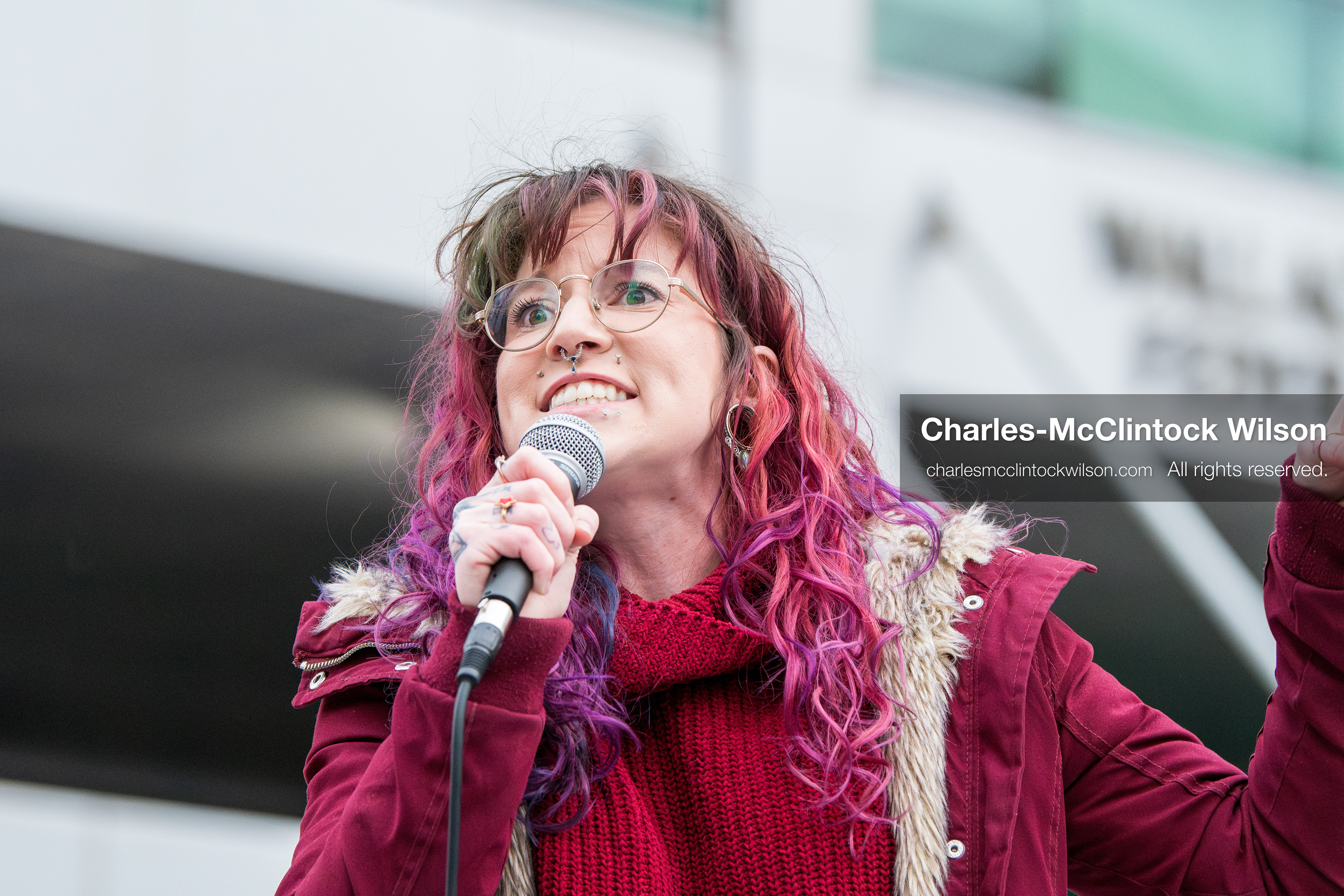 January 3, 2026, Salt Lake City, Utah, USA: A speaker addresses demonstrators during a protest against US military action in Venezuela outside the Wallace Federal Building in Salt Lake City, Utah. The protest was part of a nationwide mobilization opposing airstrikes and foreign intervention. (Credit Image: (c) Charles‑McClintock Wilson/ZUMA Press Wire)
