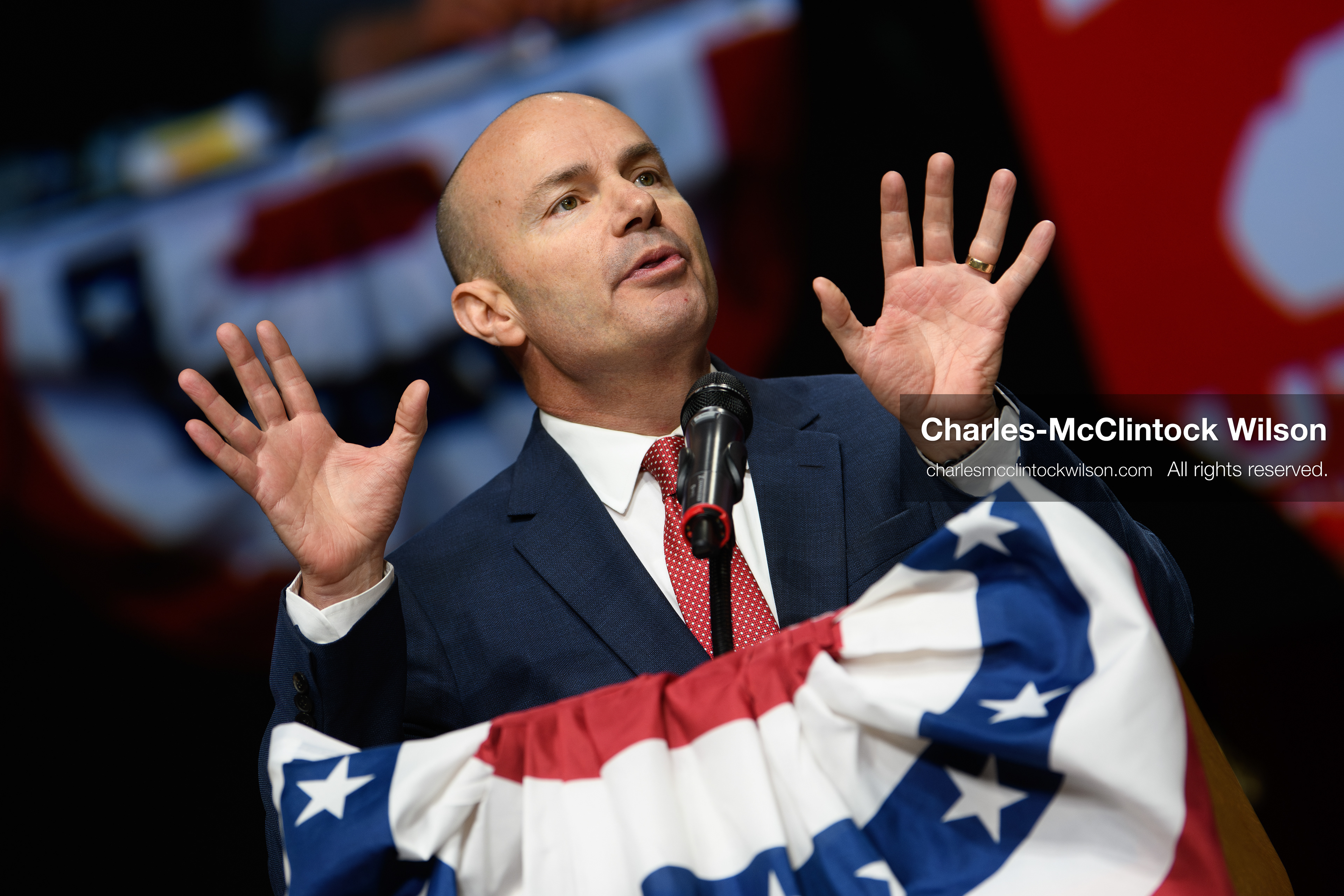 April 25, 2026, Orem, Utah, USA: U.S. Sen. MIKE LEE (R‑UT) speaks during the 2026 Utah Republican State Nominating Convention at the UCCU Center on the campus of Utah Valley University in Orem. (Credit Image: © Charles-McClintock Wilson/ZUMA Press Wire)