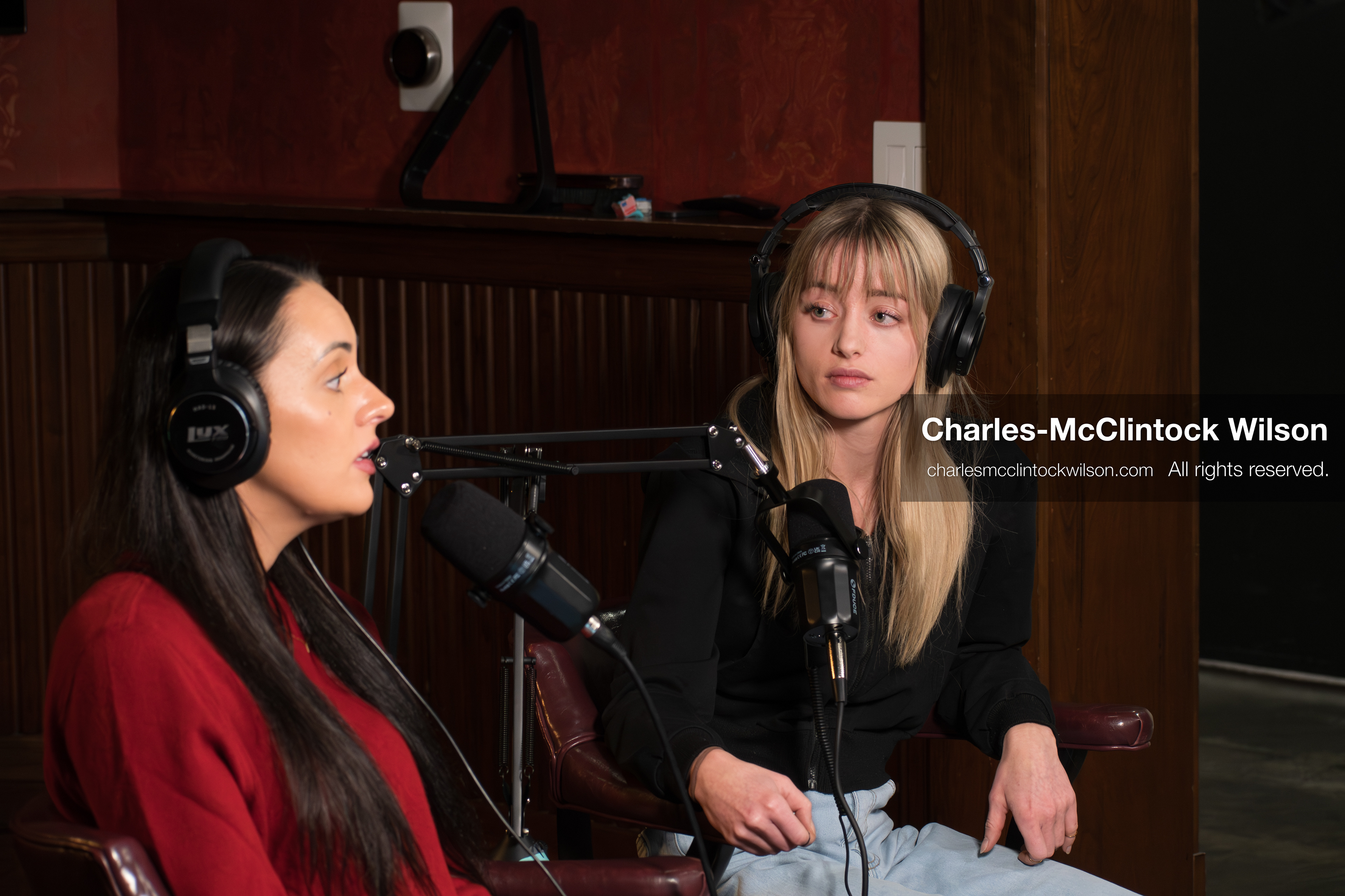 November 22, 2025 – Salt Lake City, Utah, USA: Brandi Siciliani and Billie Webb speak during the recording of an episode of The Brandi & Billie Show, an independent podcast known for its long-form commentary on politics, culture, and major world events. (Credit Image: © Charles‑McClintock Wilson)