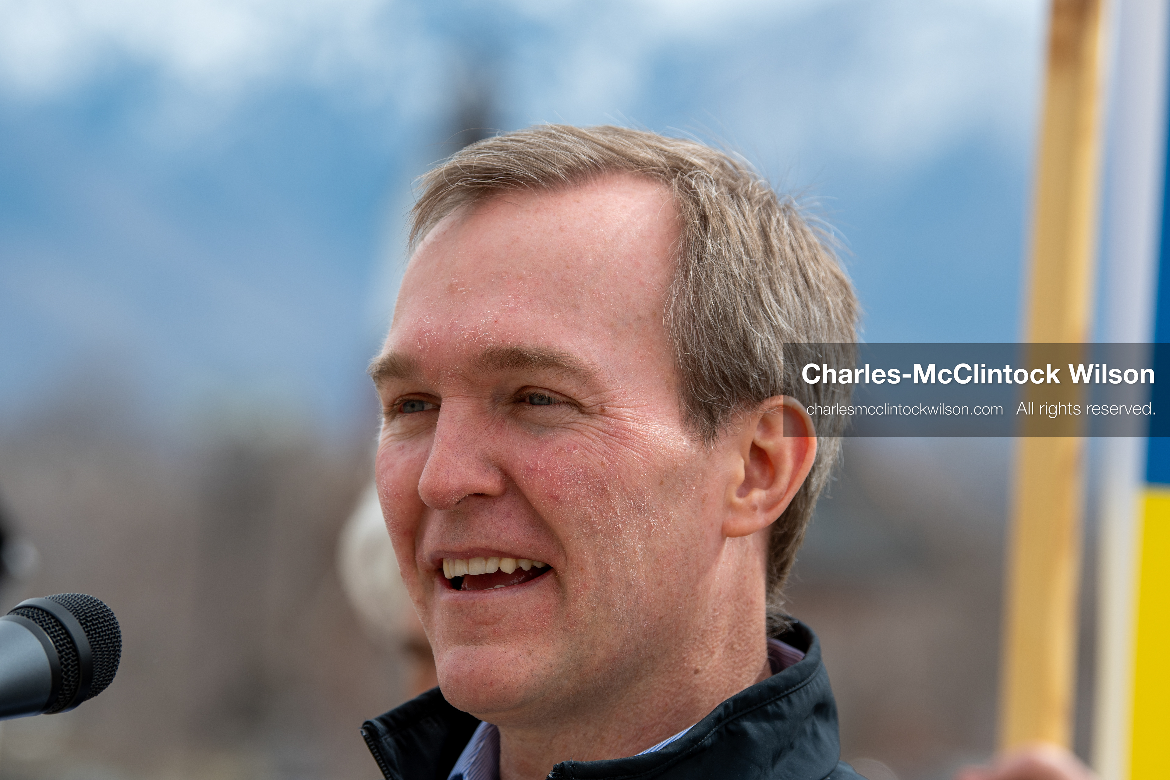  February 28, 2026, Salt Lake City, Utah, USA: Former U.S. Rep BEN MCADAMS, a Democrat from Utah and a 2026 congressional candidate, speaks during the Stand With Ukraine rally at the Utah State Capitol. The event marked the four year anniversary of the full scale Russian invasion of Ukraine and drew community members showing support for Ukrainians and local humanitarian efforts. (Credit Image: © Charles McClintock Wilson/ZUMA Press Wire)