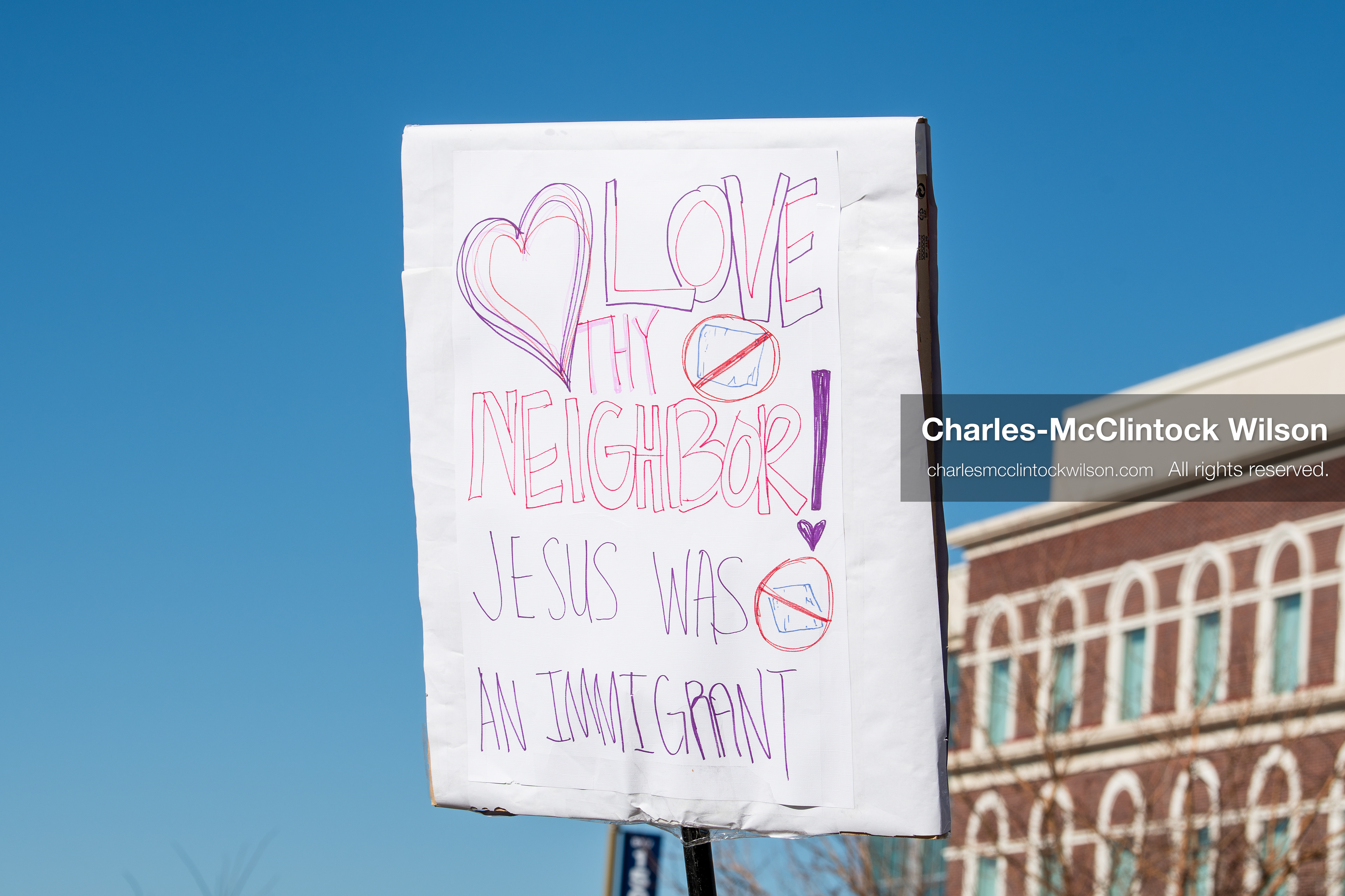 February 5, 2026, Provo, Utah, USA: A demonstrator holds a sign during a gathering near Brigham Young University in Provo where students and community members protested the presence of US Customs and Border Protection recruiters at a career fair held on the BYU campus. (Credit Image: © Charles McClintock Wilson/ZUMA Press Wire)
