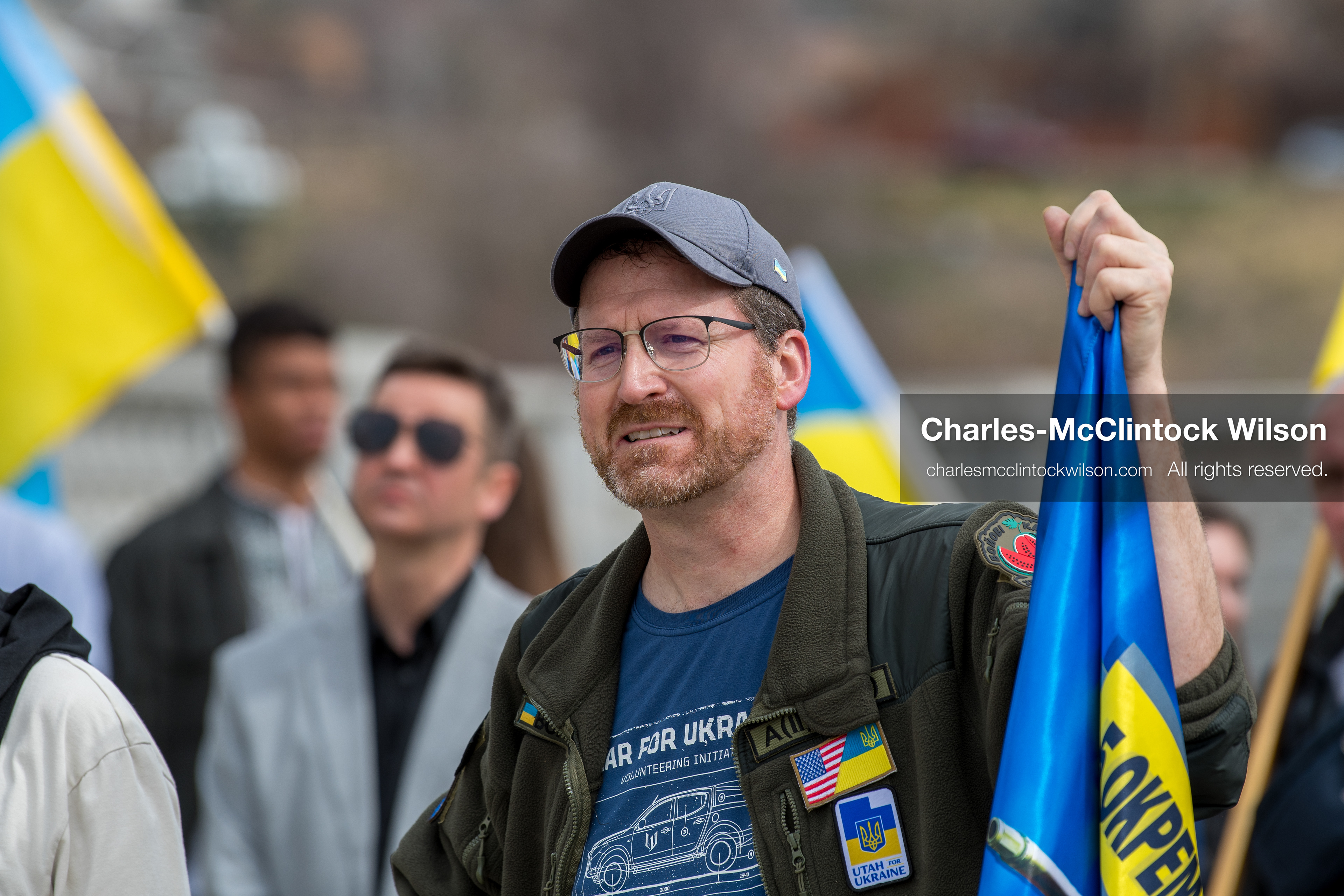 February 28, 2026, Salt Lake City, Utah, USA: NATHANIEL SANDERS, a Salt Lake County Deputy District Attorney and a vocal advocate for Ukraine, speaks during the Stand With Ukraine rally at the Utah State Capitol. The event marked the four year anniversary of the full scale Russian invasion of Ukraine and brought community members together in support of Ukrainians and local humanitarian efforts. (Credit Image: © Charles McClintock Wilson/ZUMA Press Wire)