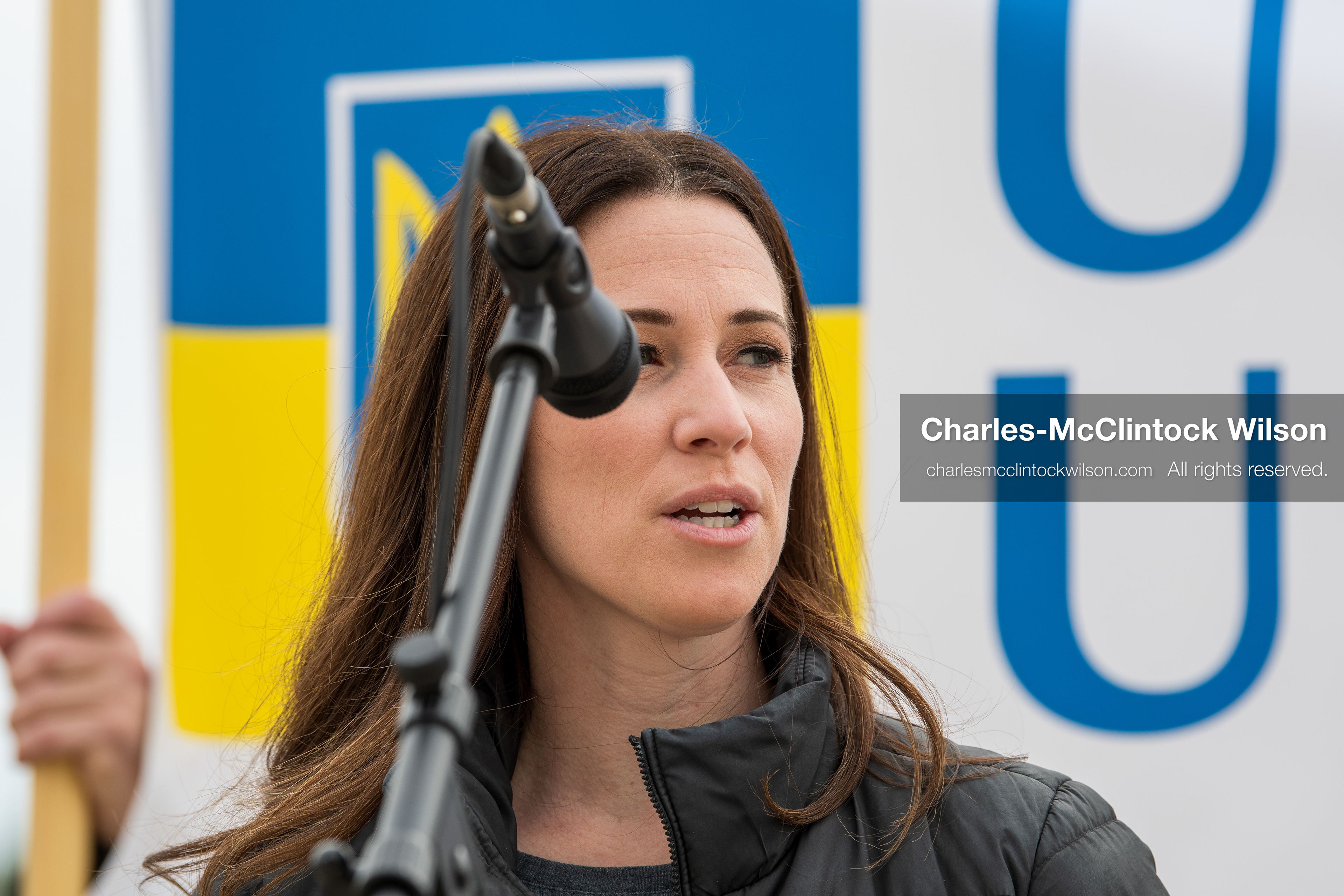 February 28, 2026, Salt Lake City, Utah, USA: STEPHANIE PITCHER, Utah state senator and a Democrat from Utah, speaks during the Stand With Ukraine rally at the Utah State Capitol. The event marked the four year anniversary of the full scale Russian invasion of Ukraine and brought community members together in support of Ukrainians and local humanitarian efforts. (Credit Image: © Charles McClintock Wilson/ZUMA Press Wire)