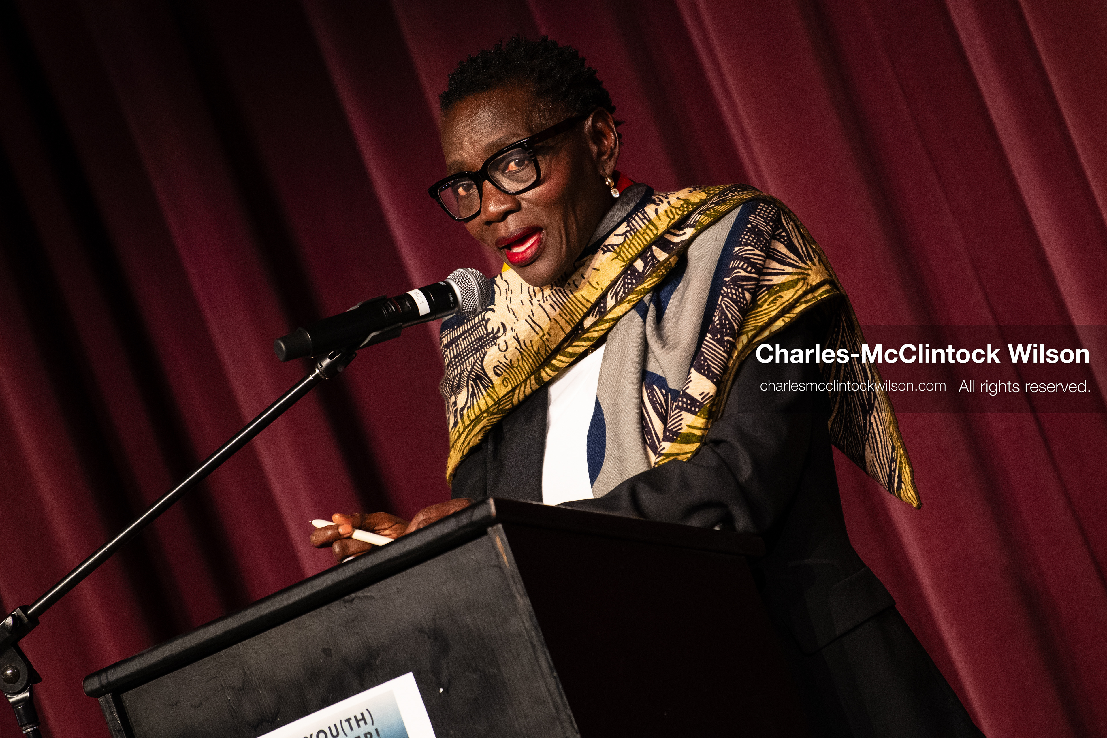 June 24, 2026, Salt Lake City, Utah, USA: Dr. AUMA OBAMA, founder of the Sauti Kuu Foundation and sister of former US president Barack Obama, speaks to attendees during the ''You(th) Matter'' community event at Glendale Middle School in Salt Lake City, Utah. (Credit Image: © Charles-McClintock Wilson/ZUMA Press Wire)