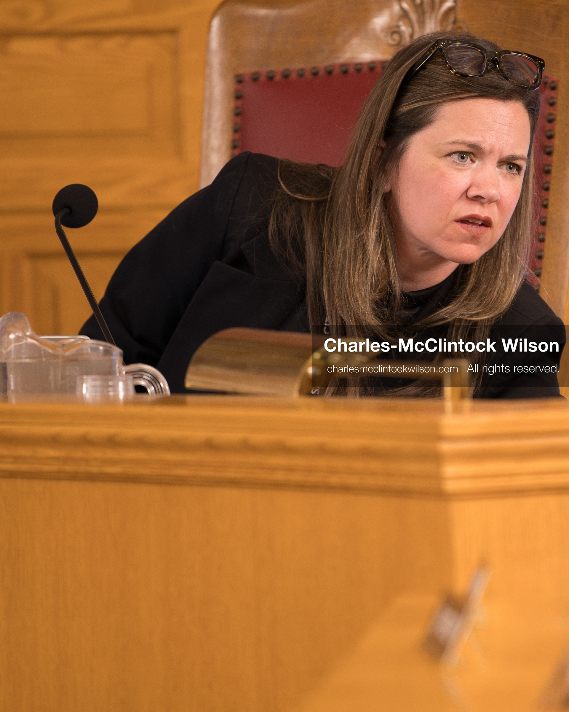 May 5, 2026, Salt Lake City, Utah, USA: Salt Lake City Council Member SARAH YOUNG, who represents District 7 and the greater Sugar House area, listens during the council's formal meeting in Salt Lake City on Tuesday, May 5, 2026. The meeting included public hearings on a proposed camping and public property ordinance. (Credit Image: © Charles-McClintock Wilson/ZUMA Press Wire)