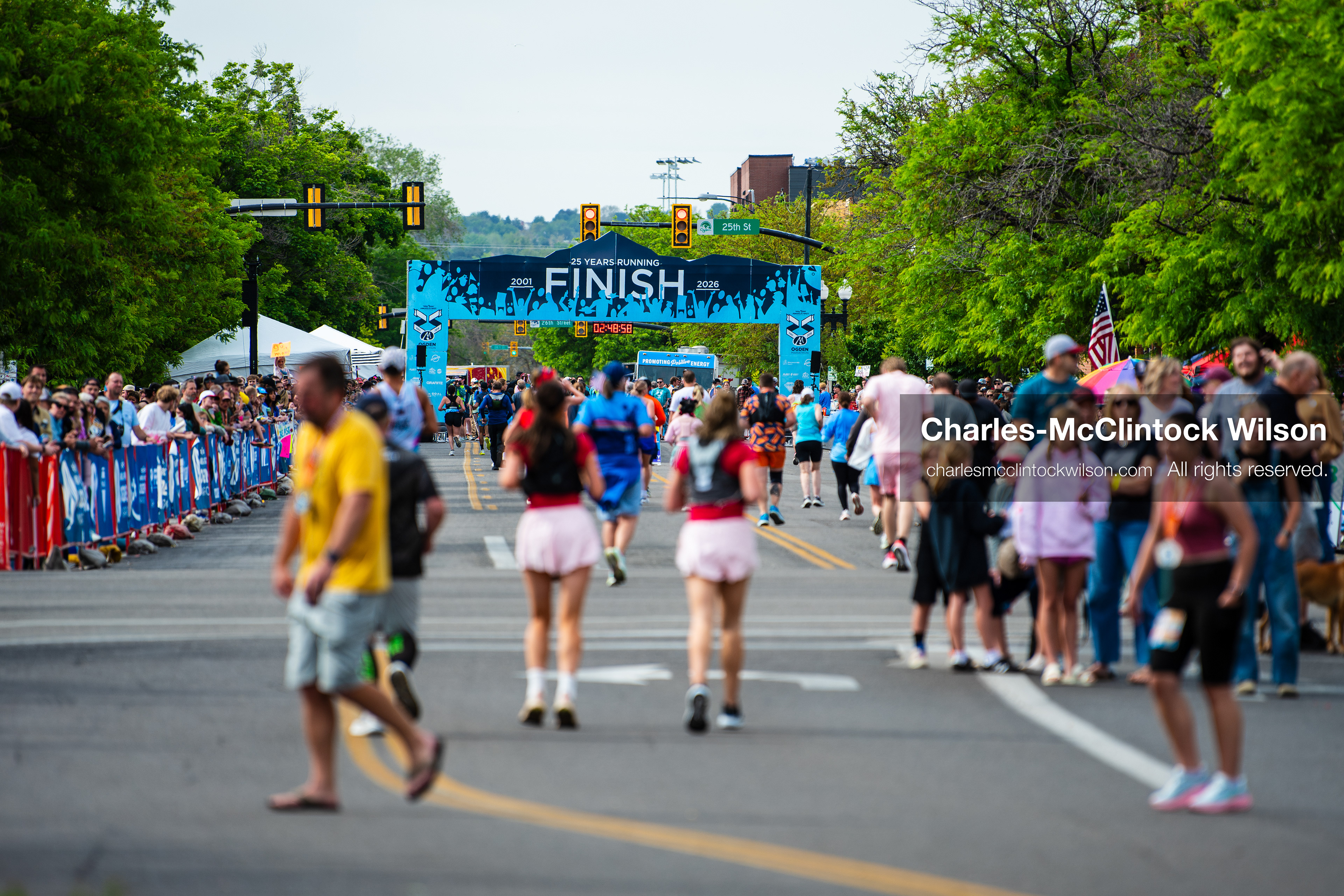May 16, 2026, Ogden, Utah, USA: Runners head toward the finish line during the 25th Annual America First Ogden Marathon in Ogden, Utah, on Saturday, May 16, 2026. (Credit Image: © Charles-McClintock Wilson/ZUMA Press Wire)