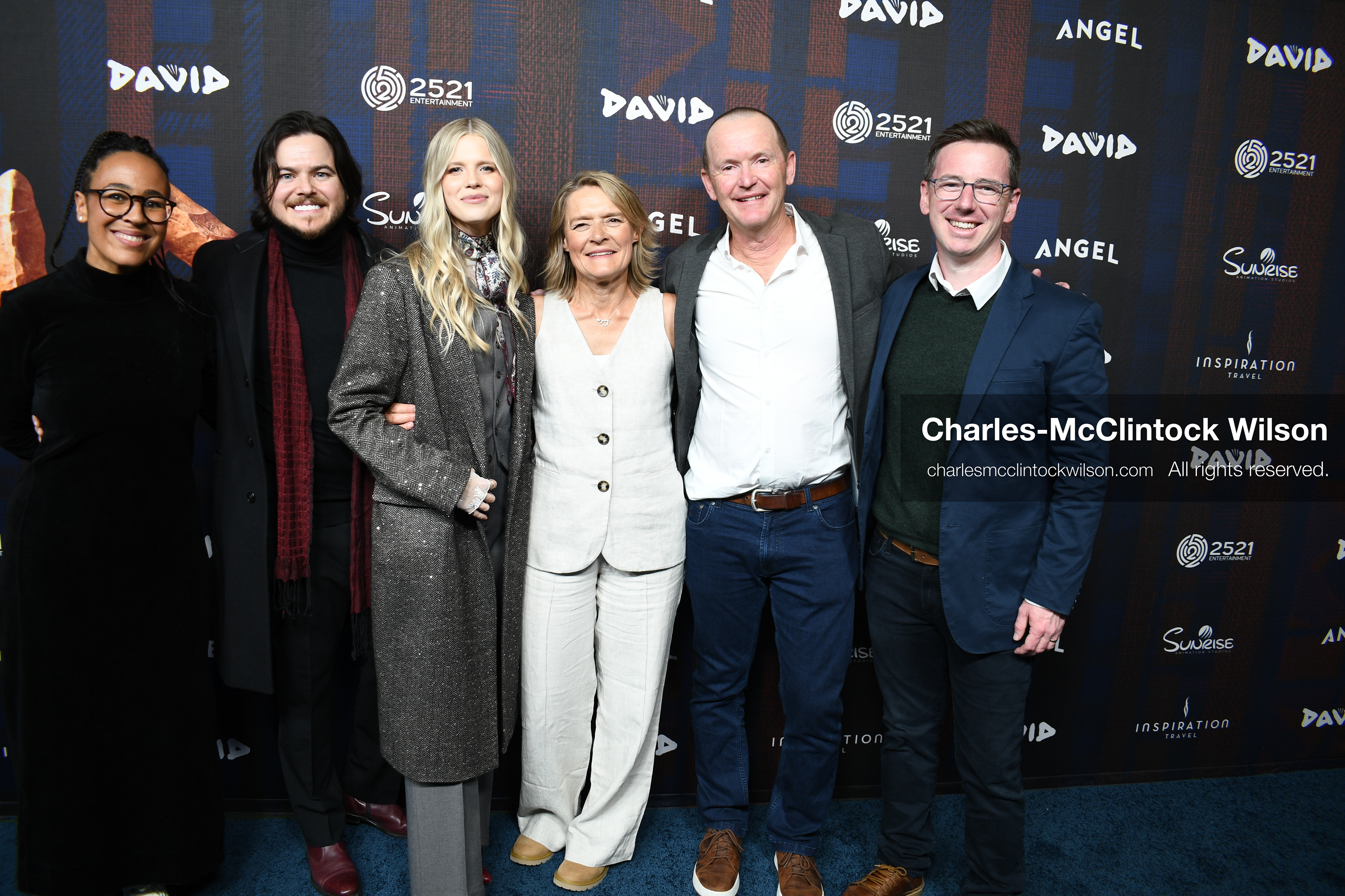  December 8, 2025, Lehi, Utah, USA: (L-R) RITA MBANGA, BROCK MONROE, MOLLY KATE KESTNER, JACQUI CUNNINGHAM, PHIL CUNNINGHAM and TIM KELLER attend the world premiere of DAVID at Megaplex Theatres Thanksgiving Point in Lehi, Utah, USA. (Credit Image: © Charles-McClintock Wilson/ZUMA Press Wire)