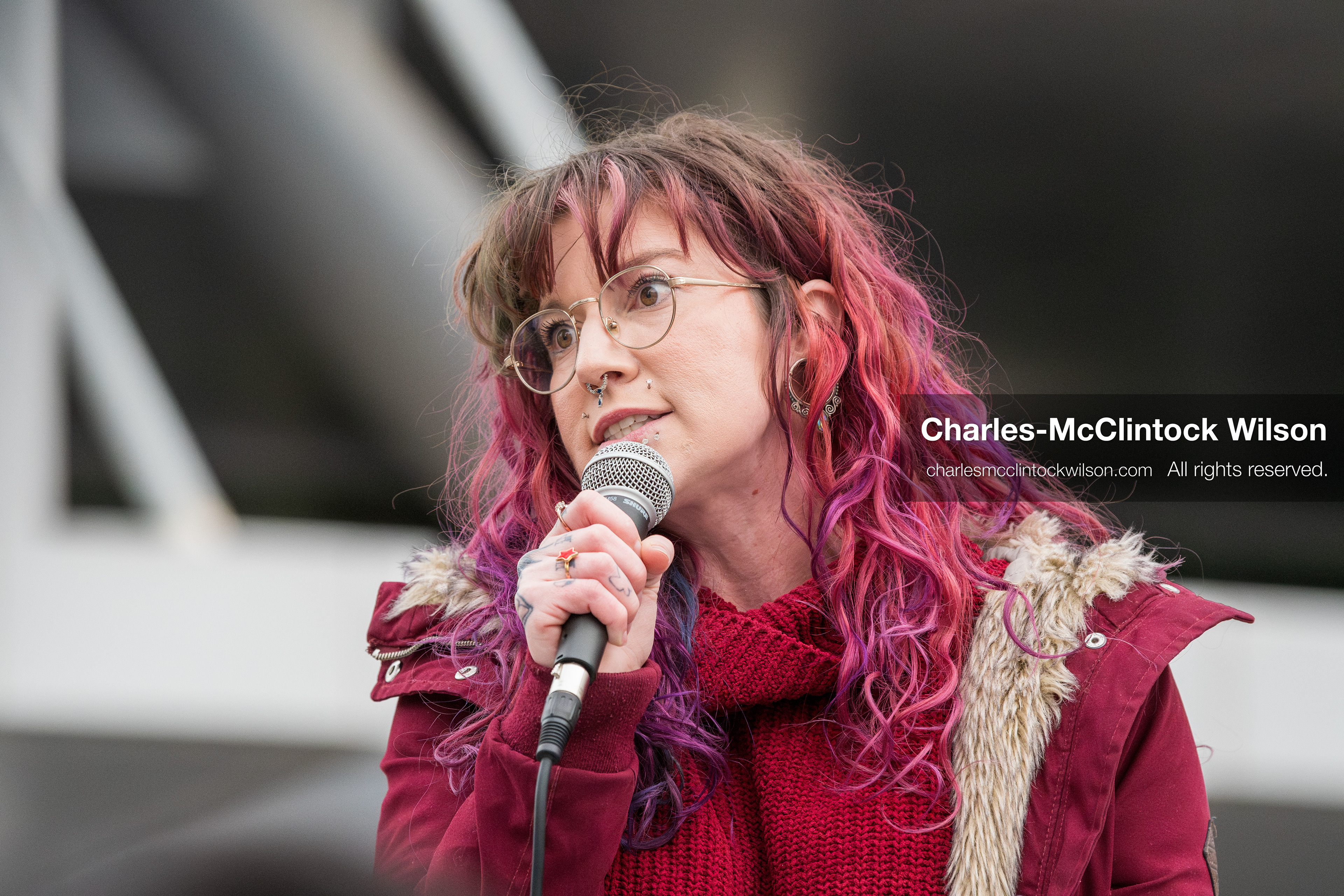 January 3, 2026, Salt Lake City, Utah, USA: A speaker addresses demonstrators during a protest against US military action in Venezuela outside the Wallace Federal Building in Salt Lake City, Utah. The protest was part of a nationwide mobilization opposing airstrikes and foreign intervention. (Credit Image: (c) Charles‑McClintock Wilson/ZUMA Press Wire)
