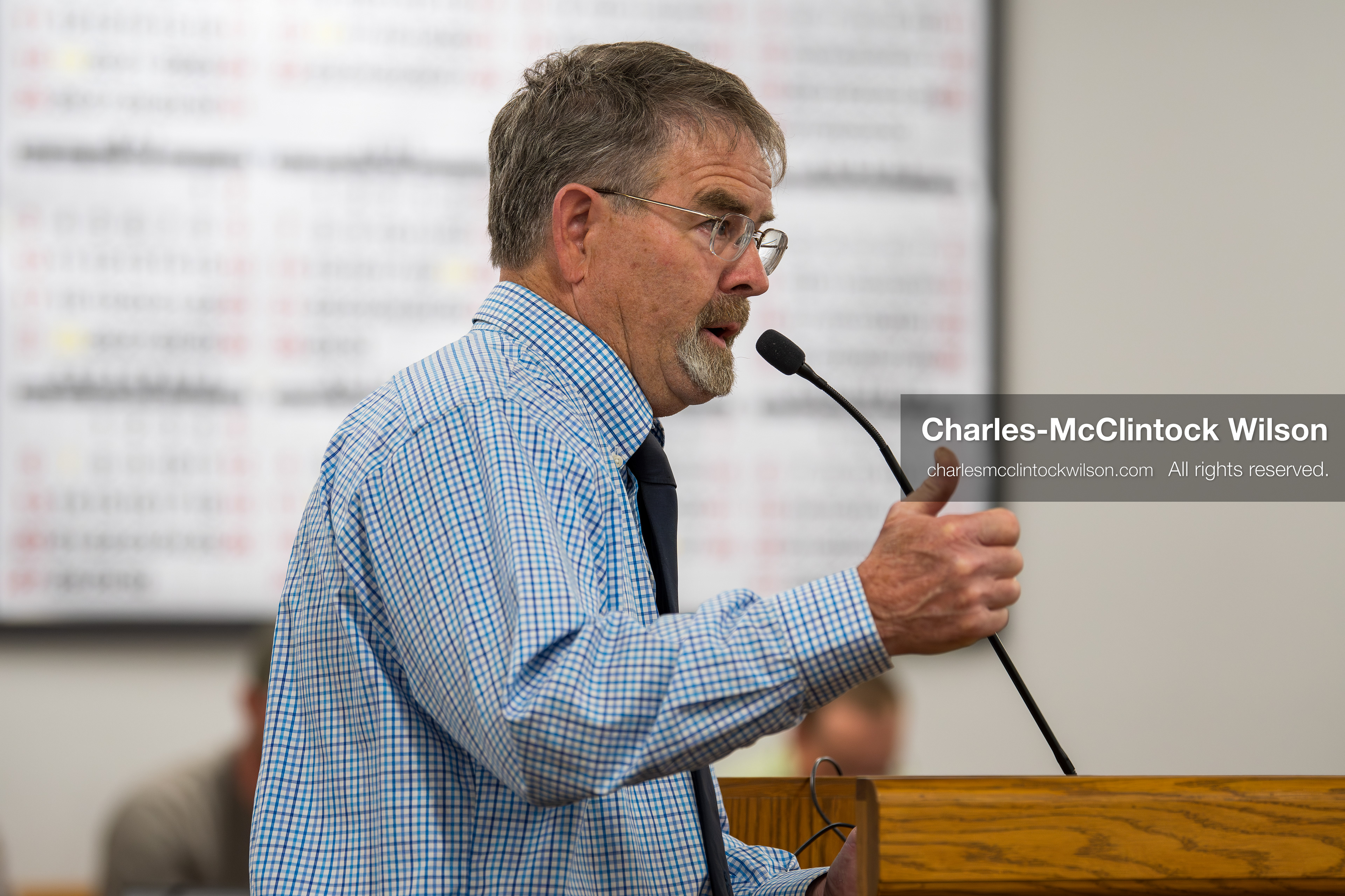 May 13, 2026, Brigham City, Utah, USA: A resident speaks during public comment inside the Box Elder County Justice Center in Brigham City, Utah, addressing commissioners during a meeting over the proposed data‑center project backed by businessman Kevin O’Leary, which has drawn public concern over water use, power demand, and transparency. (Credit Image: © Charles‑McClintock Wilson/ZUMA Press Wire)