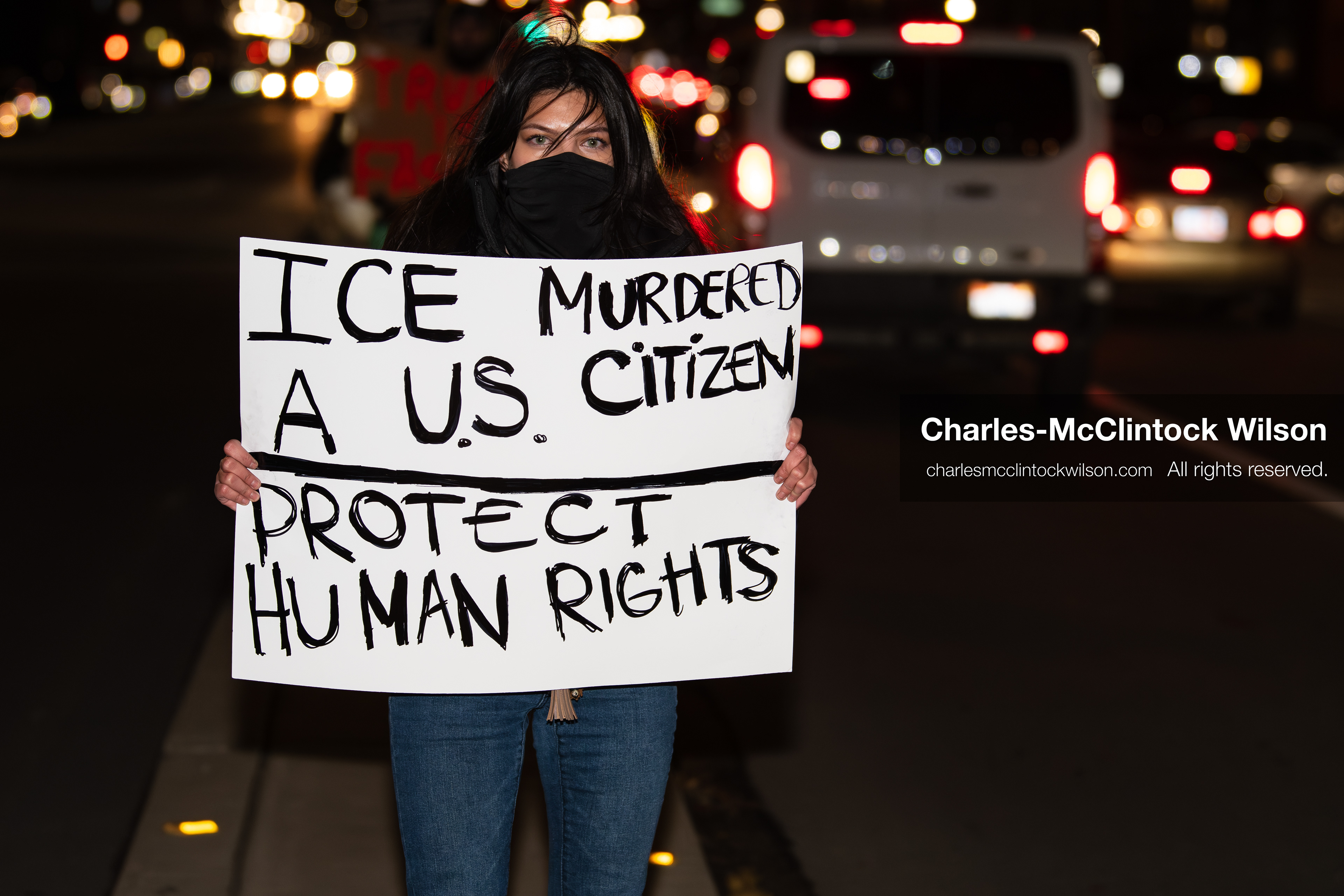 January 8, 2026, Salt Lake City, Utah, USA: A demonstrator holds a sign during an anti ICE protest at Pioneer Park in Salt Lake City Utah on Jan 8 2026. The rally followed the death of Renee Nicole Good a Minneapolis woman who was fatally shot during an encounter with immigration authorities and drew hundreds calling for accountability and changes to enforcement practices. (Credit Image: © Charles-McClintock Wilson/ZUMA Press Wire)