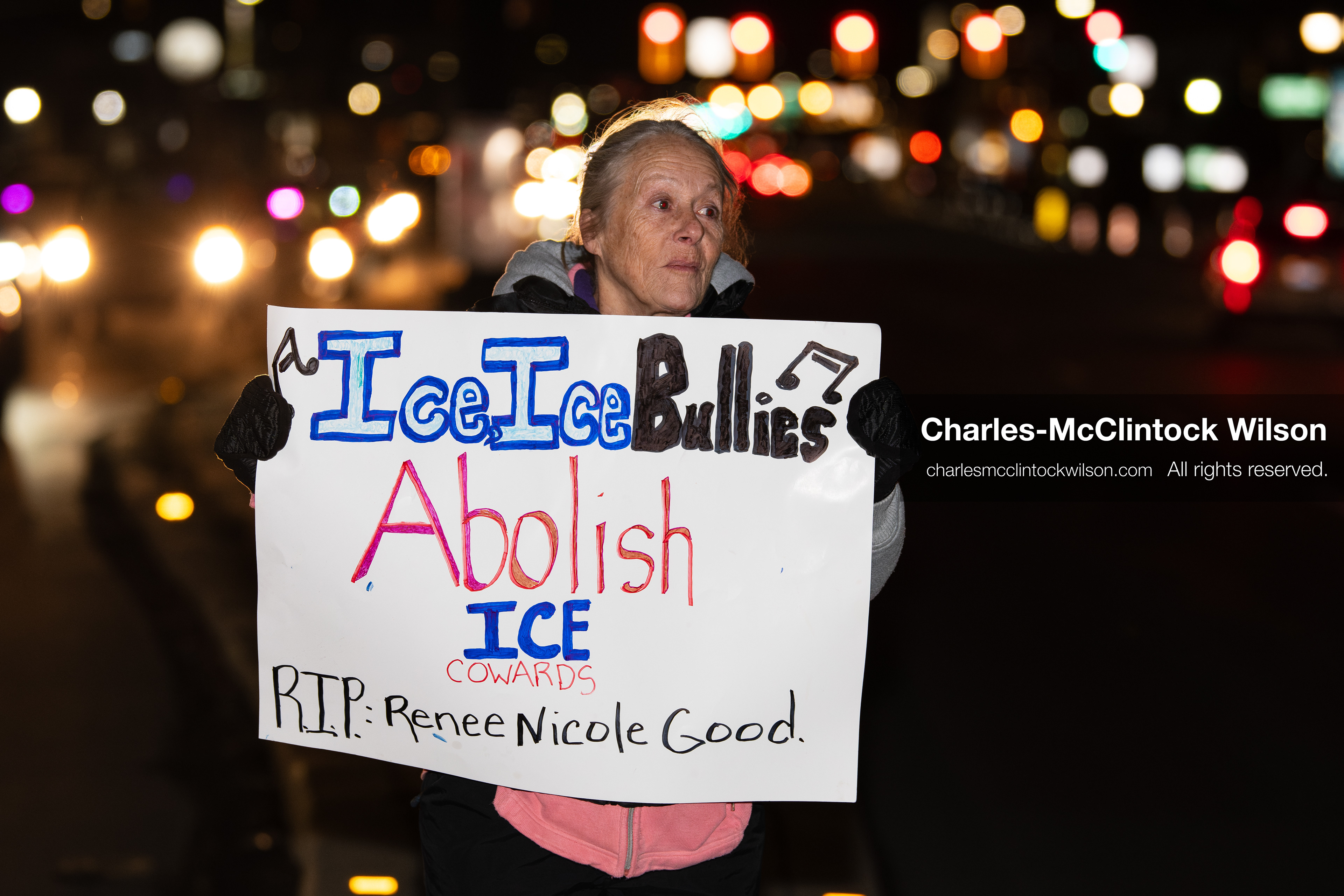 January 8, 2026, Salt Lake City, Utah, USA: A demonstrator holds a sign during an anti ICE protest at Pioneer Park in Salt Lake City Utah on Jan 8 2026. The rally followed the death of Renee Nicole Good a Minneapolis woman who was fatally shot during an encounter with immigration authorities and drew hundreds calling for accountability and changes to enforcement practices. (Credit Image: © Charles-McClintock Wilson/ZUMA Press Wire)