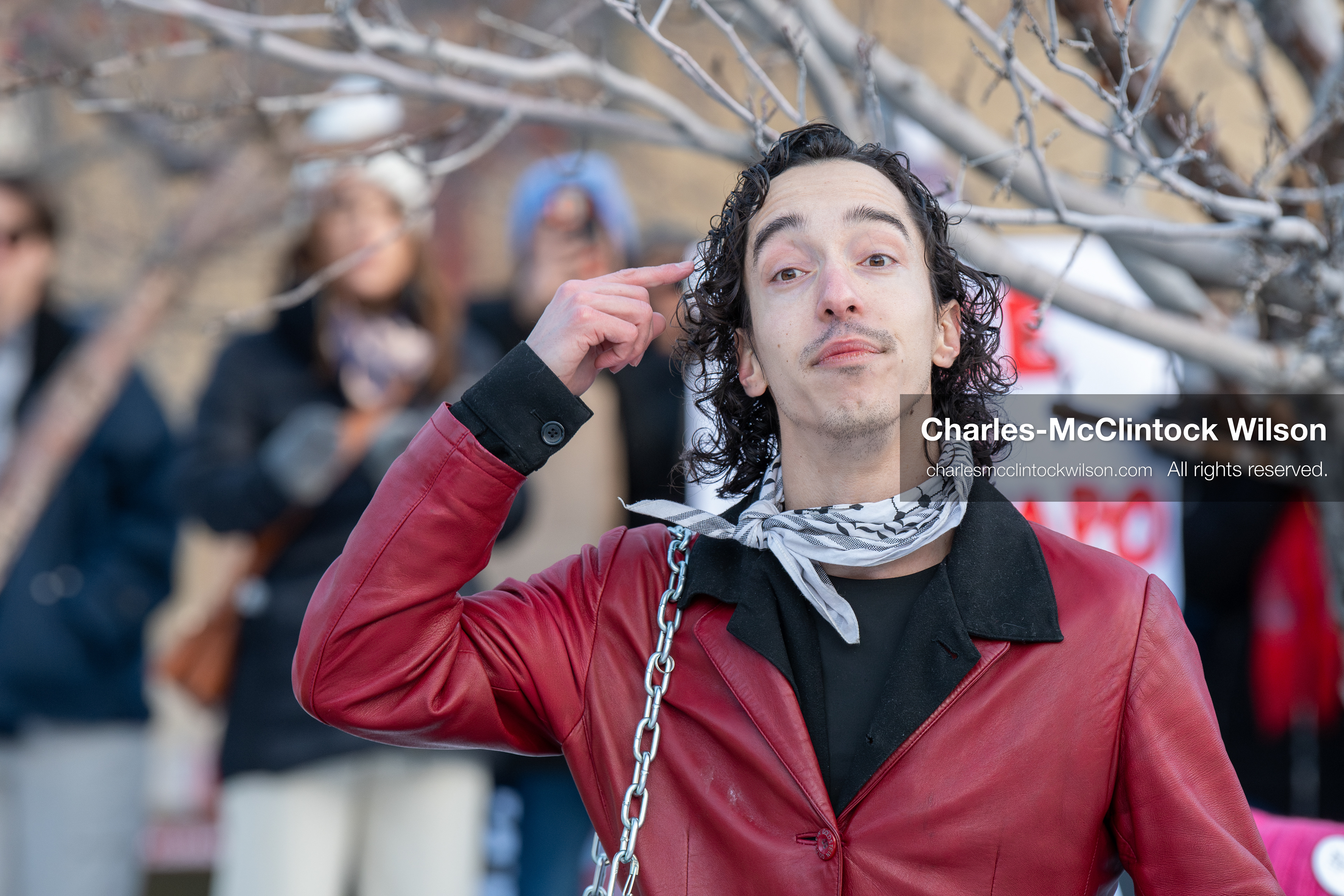 January 26, 2026, Park City, Utah, USA: A demonstrator gestures during a protest opposing U.S. Immigration and Customs Enforcement (I.C.E.) ICE agents at the Sundance Film Festival in Park City, Utah, on Monday, Jan. 26, 2026. The event was held in response to the fatal shooting of Alex Pretti by a U.S. Border Patrol officer in Minneapolis. (Credit Image: © Charles McClintock Wilson/ZUMA Press Wire)