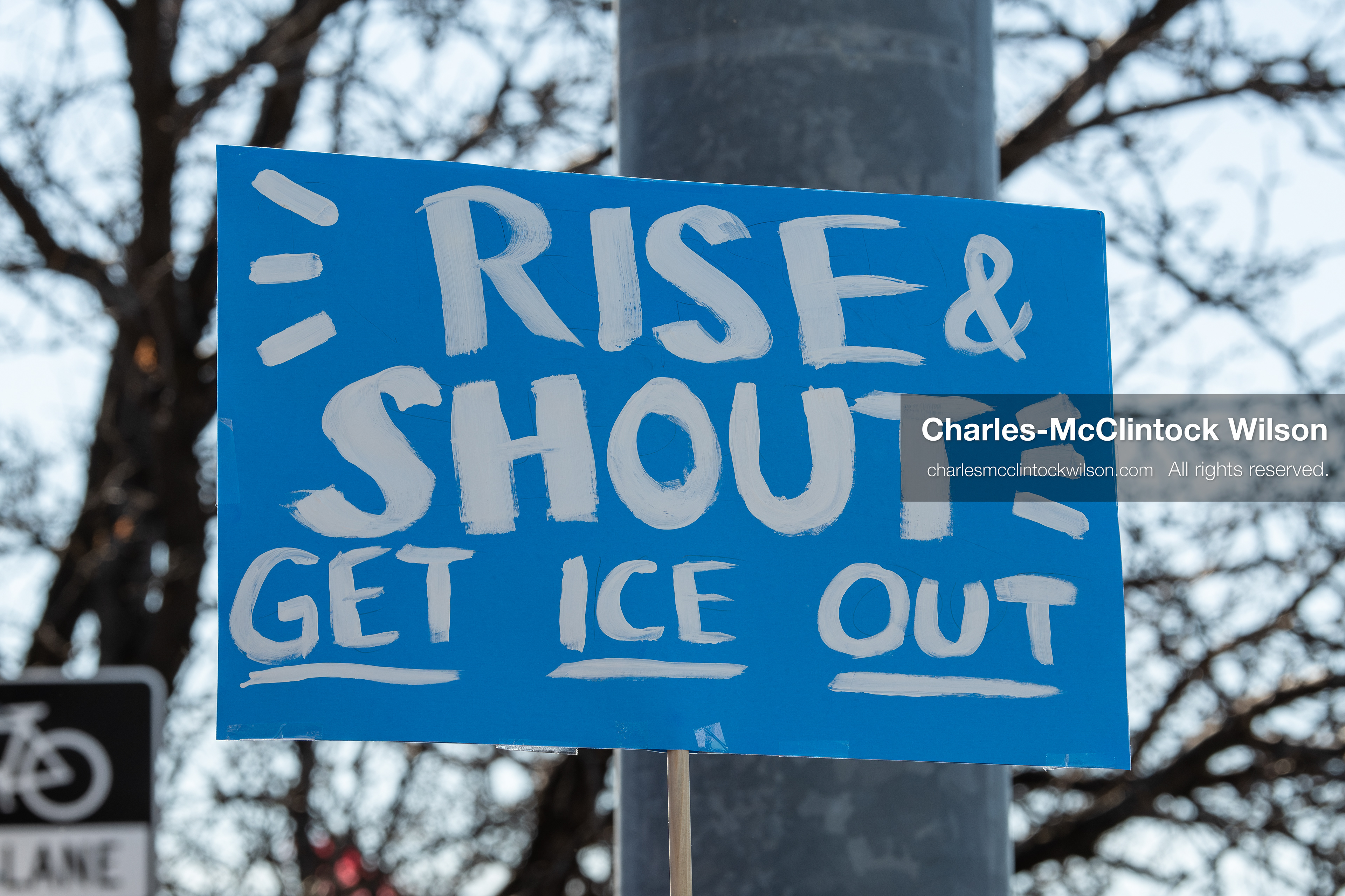 February 5, 2026, Provo, Utah, USA: A demonstrator holds a sign during a gathering near Brigham Young University in Provo where students and community members protested the presence of US Customs and Border Protection recruiters at a career fair held on the BYU campus. (Credit Image: © Charles McClintock Wilson/ZUMA Press Wire)