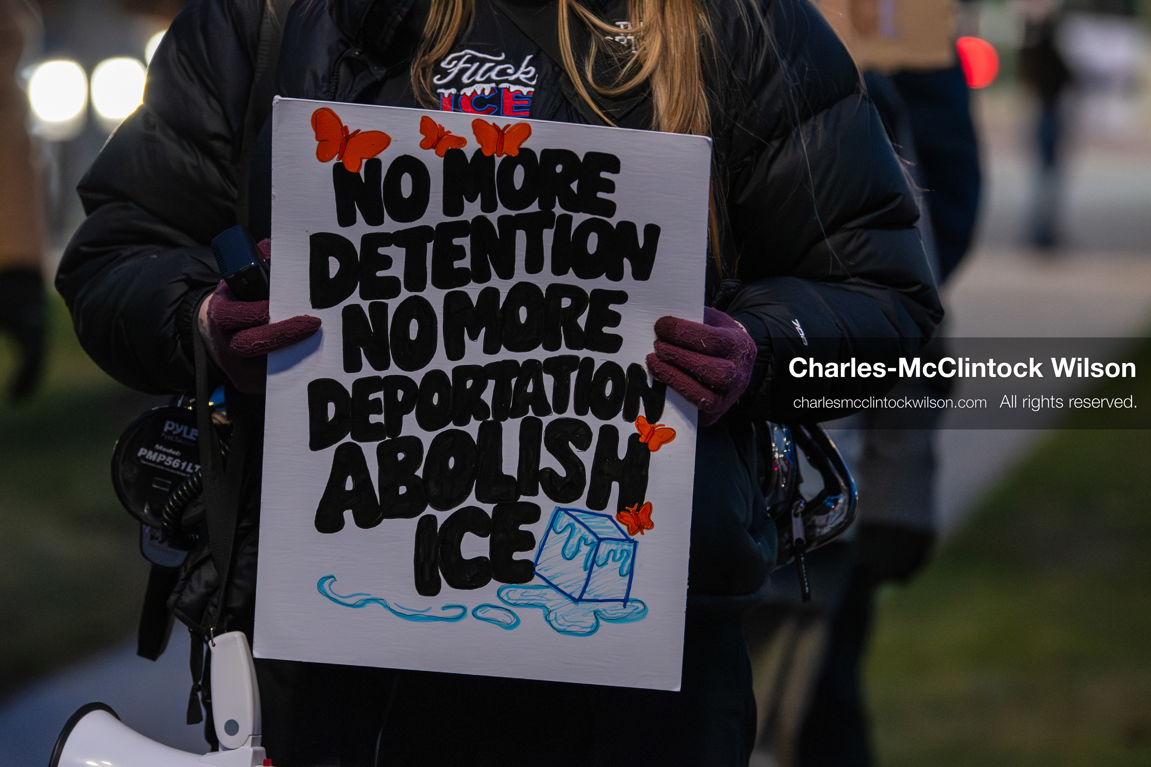 January 8, 2026, Salt Lake City, Utah, USA: A demonstrator holds a sign during an anti ICE protest at Pioneer Park in Salt Lake City Utah on Jan 8 2026. The rally followed the death of Renee Nicole Good a Minneapolis woman who was fatally shot during an encounter with immigration authorities and drew hundreds calling for accountability and changes to enforcement practices. (Credit Image: © Charles-McClintock Wilson/ZUMA Press Wire)