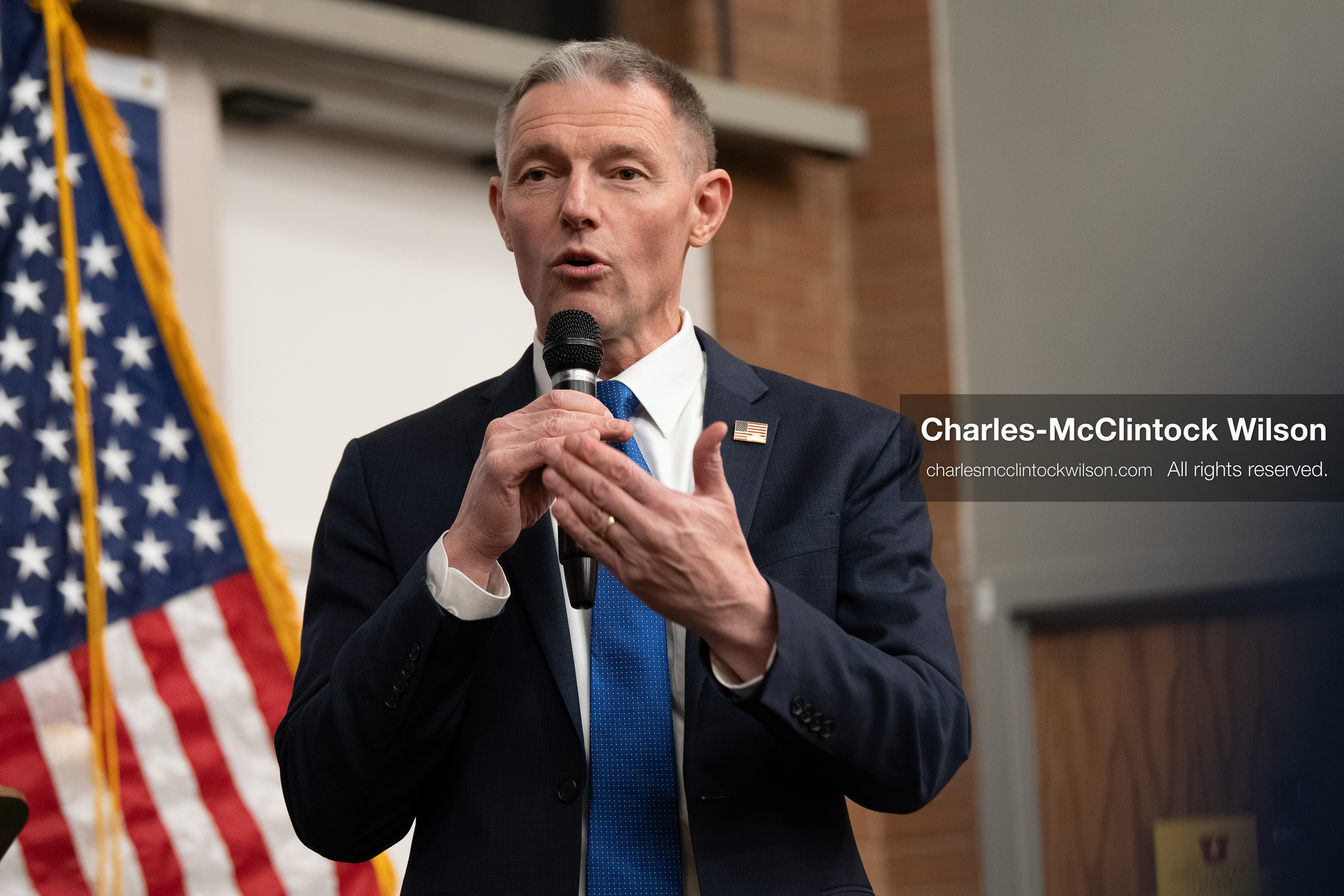 April 10, 2026, Salt Lake City, Utah, USA: U.S. Representative Mike Kennedy, a Republican who represents Utah’s 3rd Congressional District, speaks during a “Learing Tour” event headlined by YouTuber Nick Shirley and organized by the Utah Federation of College Republicans at the University of Utah. (Credit Image: © Charles-McClintock Wilson/ZUMA Press Wire)